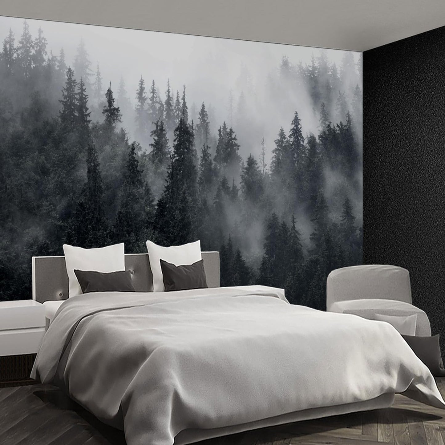 Nature Forest Tree Mural Woodland Landscape Backgrounds Cottage Jungle Wallpaper Extra Large Wall murals for Bedroom Living Room(not Peel and Stick)- 108“x 75"