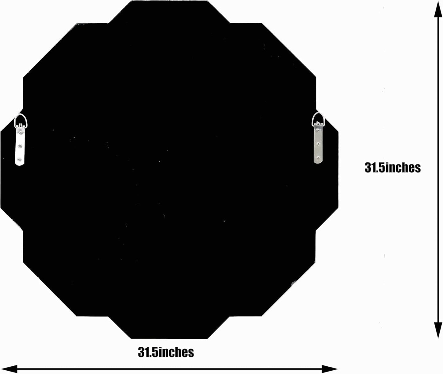 Hlartdecor Helicoid Frameless Beveled Wall Decorating Mirror (31.5X31.5inches). Silver Polished HFY Hexagon Decorative Mirror.