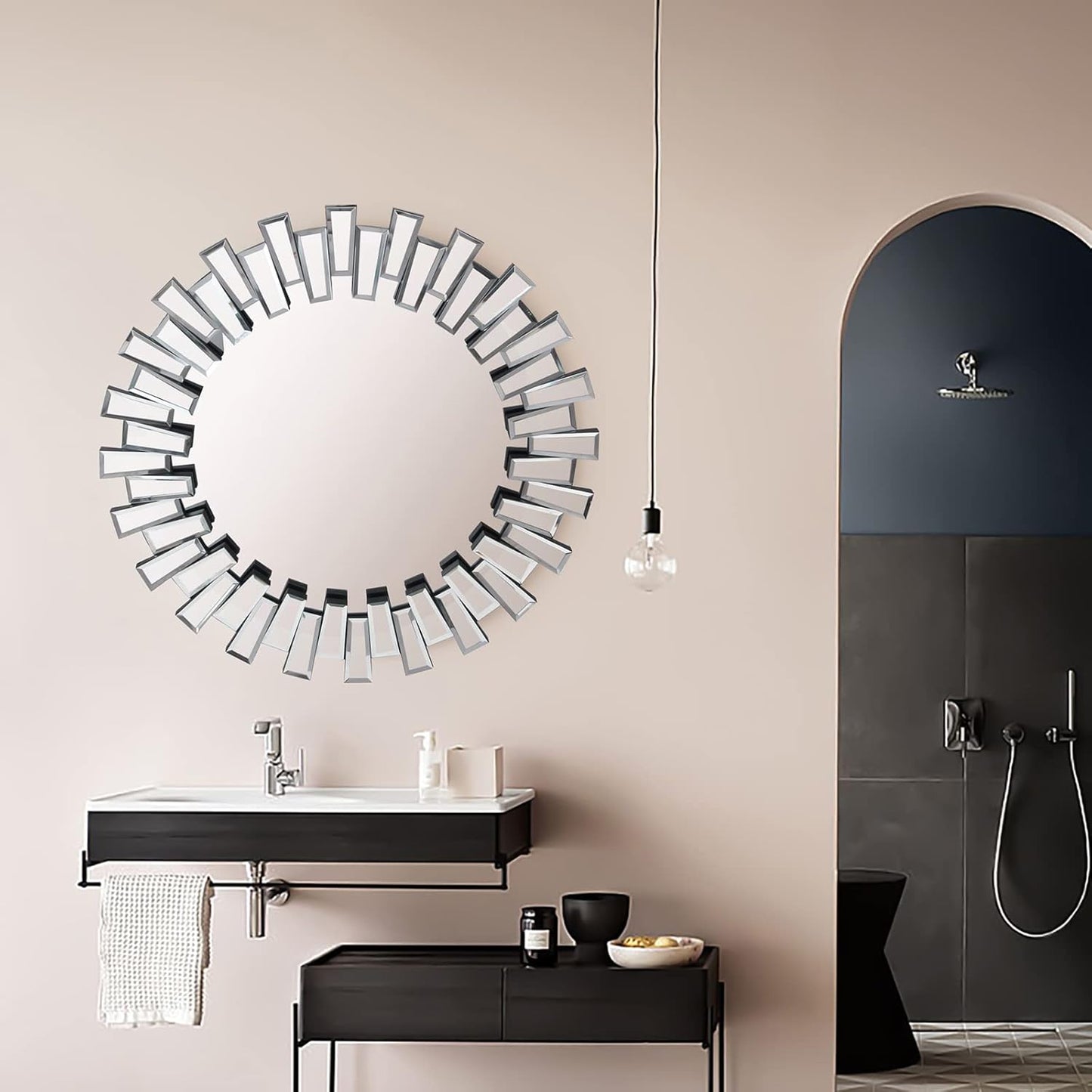 BST FURNH Small Cloud Mirror Unique 44X21 Inch Full Length Wall Mounted Mirror Tall Mirror Full Body Floor Length Mirror Dressing Body Mirror Frameless Mirror for Bedroom Bathroom Living Room