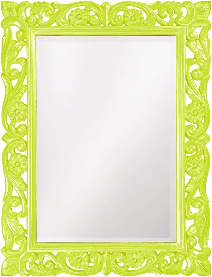 Howard Elliott Chateau Rectangular Hanging Wall Mirror, Scroll Work Frame, Home Decoration Framed Mirrors for Bedroom, Bathroom, Entryway, or Any Room, French Pewter, 31.5 x 42 Inch