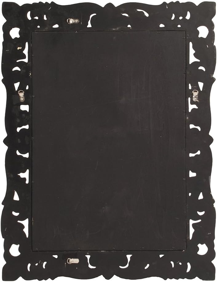 Howard Elliott Chateau Rectangular Hanging Wall Mirror, Scroll Work Frame, Home Decoration Framed Mirrors for Bedroom, Bathroom, Entryway, or Any Room, French Pewter, 31.5 x 42 Inch