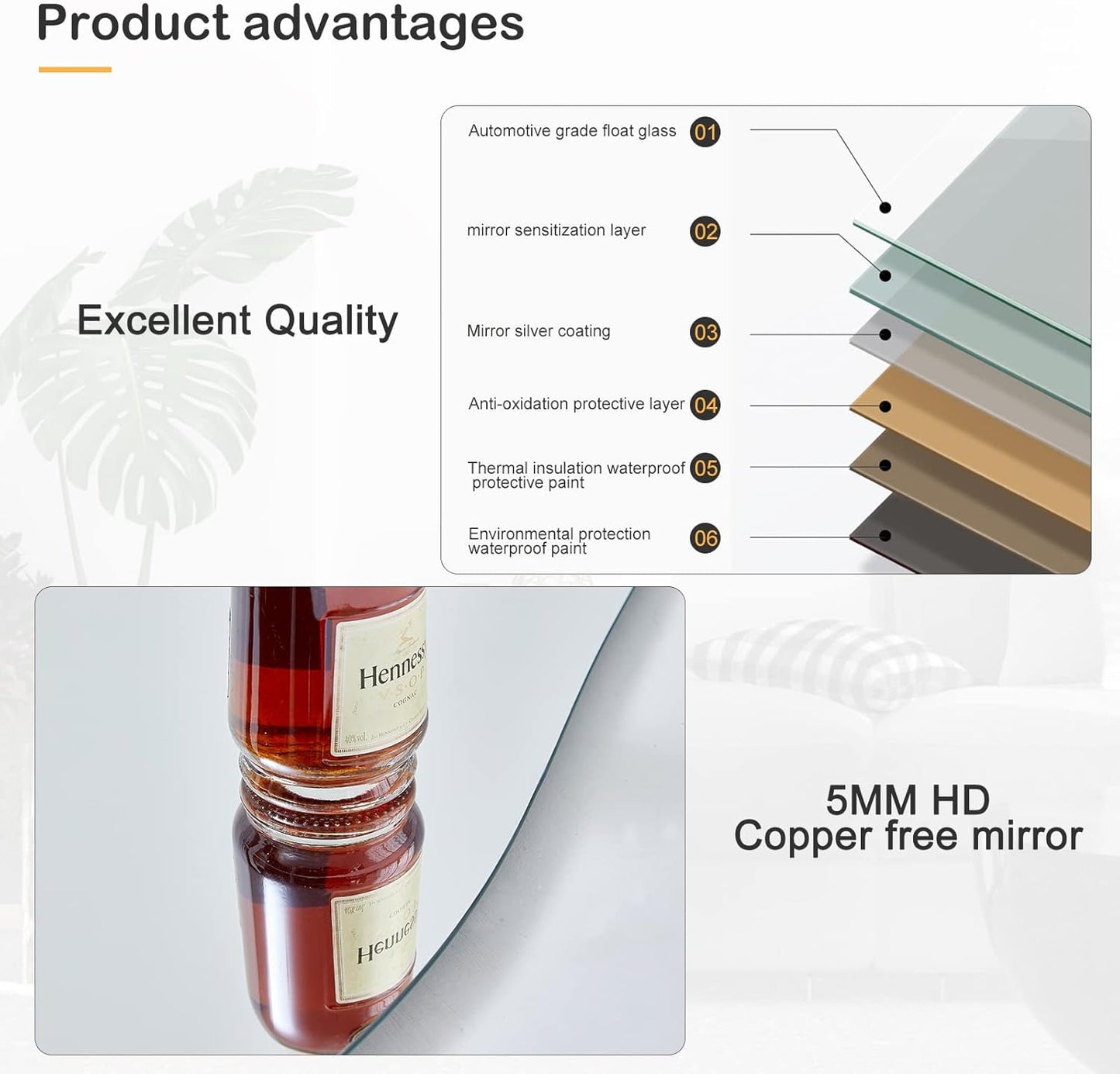 Honyee Full Length Mirror, 63" x 24" Wall Mirror, Flannel Wrapped Wooden Frame Floor Mirror, Irregular Wavy Mirror Hanging or Leaning Against Wall for Cloakroom/Bedroom/Living Room, Black