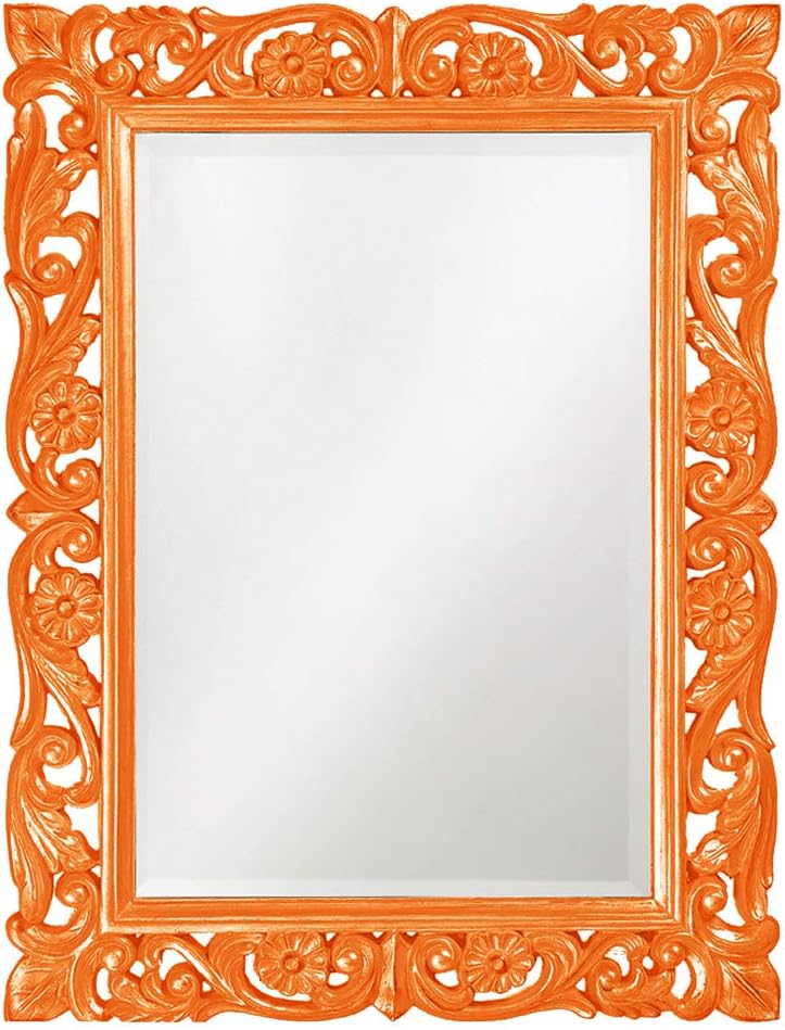 Howard Elliott Chateau Rectangular Hanging Wall Mirror, Scroll Work Frame, Home Decoration Framed Mirrors for Bedroom, Bathroom, Entryway, or Any Room, French Pewter, 31.5 x 42 Inch