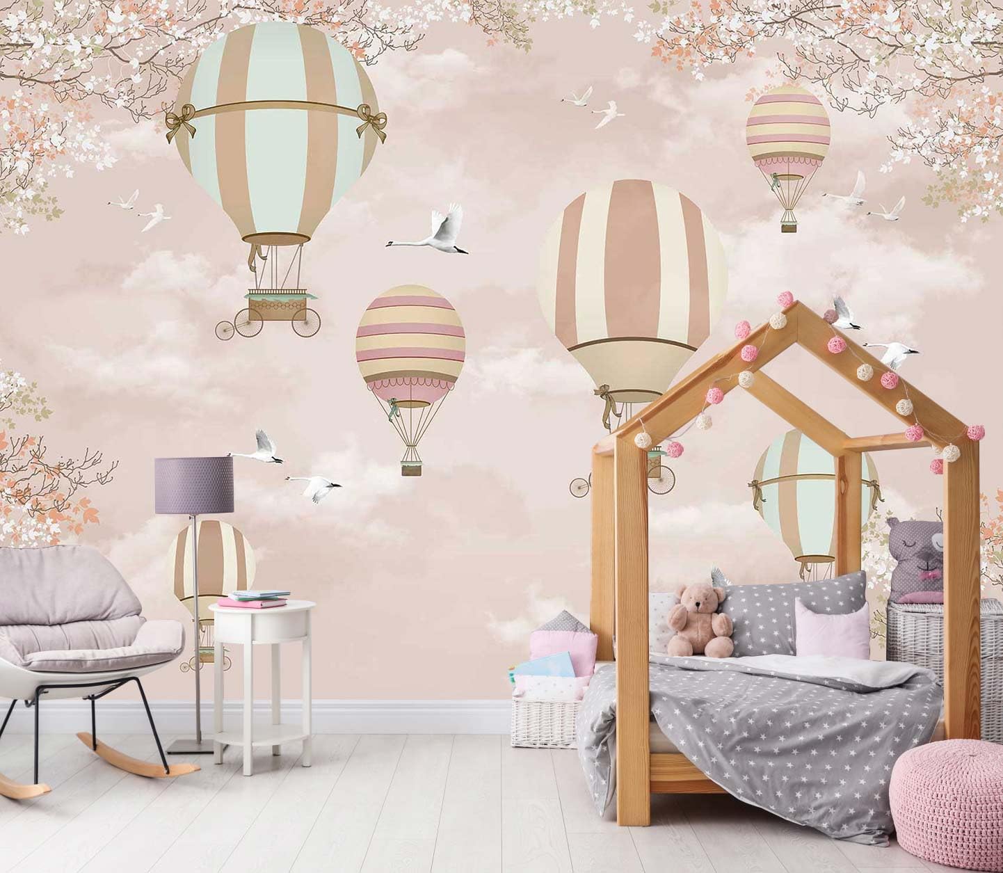 Tropical Plant Forest Wallpaper Mural Animals and Flowers Jungle Landscape Wall Mural for Bedroom Living Room Bathroom