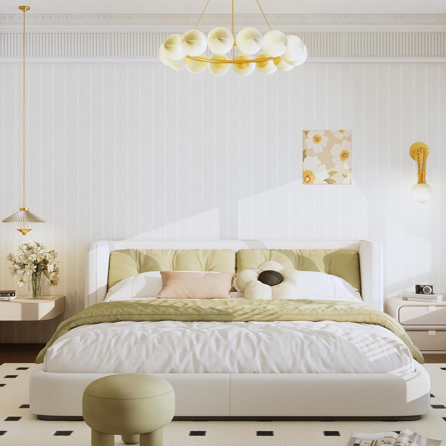 Wallpaper Peel and Stick Textured,3D Embossed Wall Paper Stick on Wallpaper Modern Waterproof Self Adhesive Contact Paper(17.3" x 400",White)