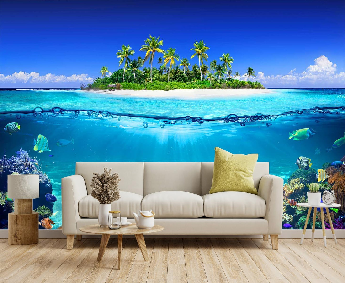 Hazy Forest Wall Mural, Abstract Nature Landscape Wallpaper, Background Wall Decoration Patterns（Non-self-Adhesive）