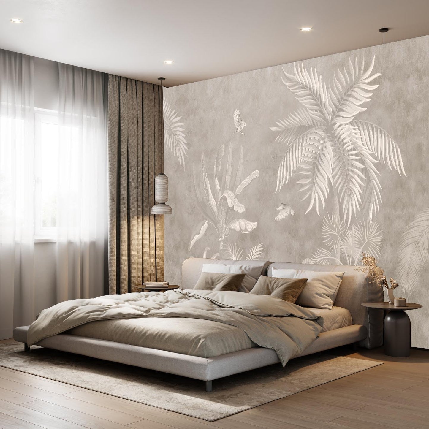 Floral Wallpaper Blue and White Peony Rose Mural Wallpaper for Bedroom Living Room Bathroom Office(Not Peel 'n Stick)