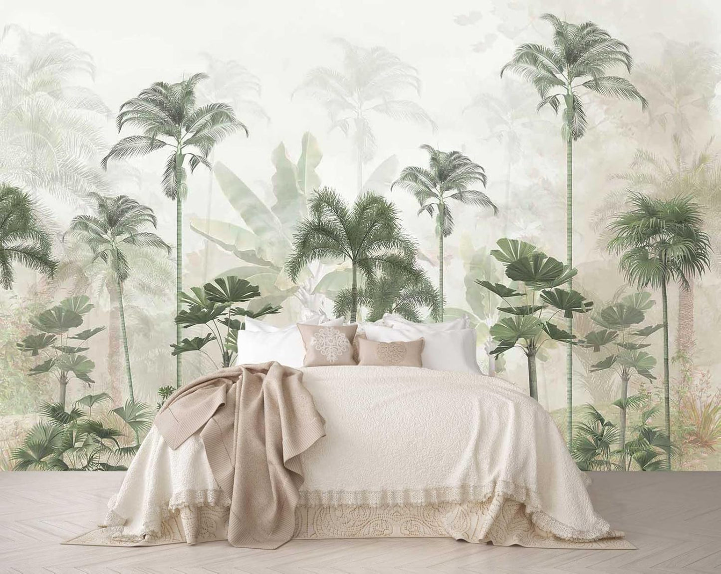 Sunshine Forest Mural Wallpaper Landscape Tree Wallpaper Large Nature Scenery Wall Mural for Living Room (not self-Adhesive)