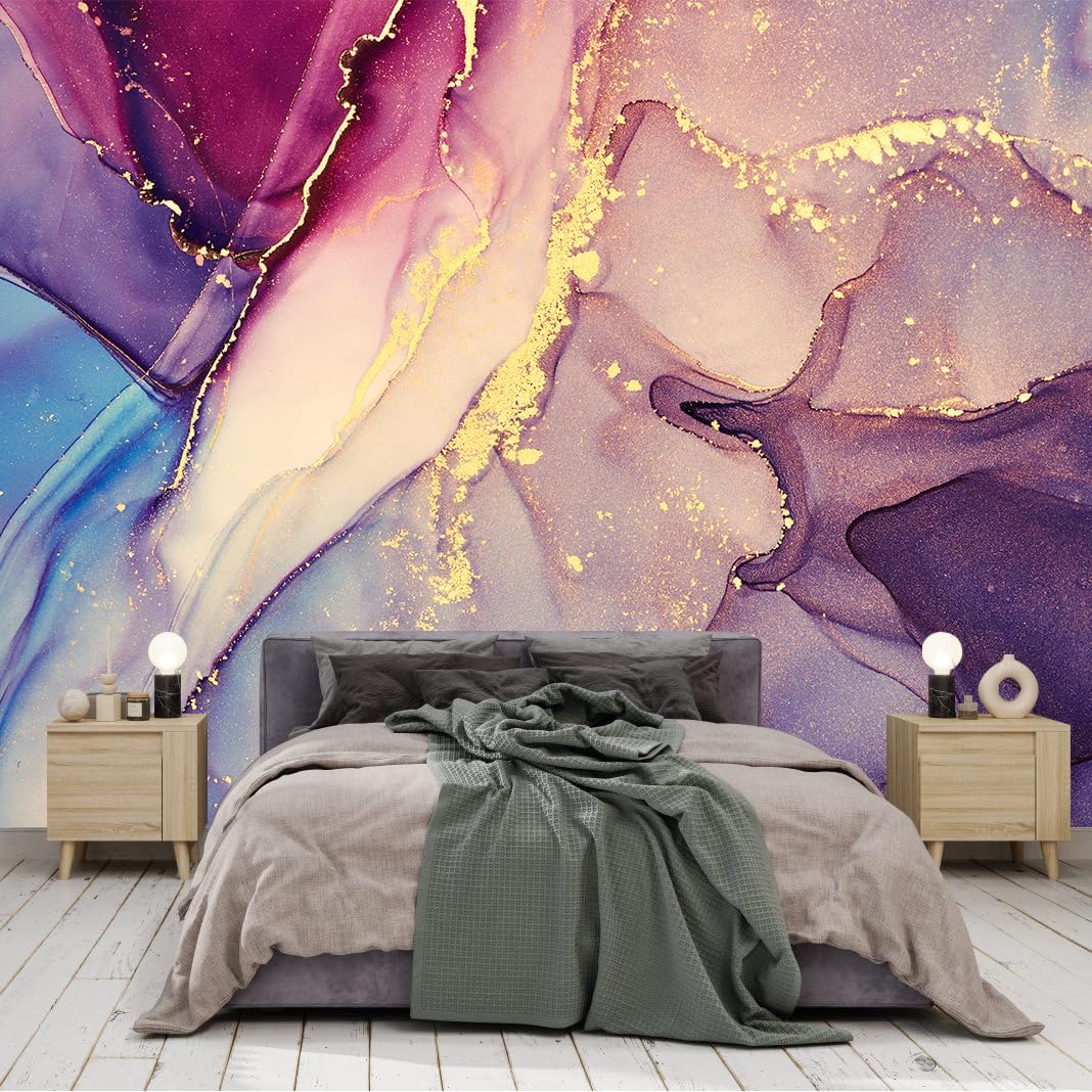 Floral Wallpaper Blue and White Peony Rose Mural Wallpaper for Bedroom Living Room Bathroom Office(Not Peel 'n Stick)