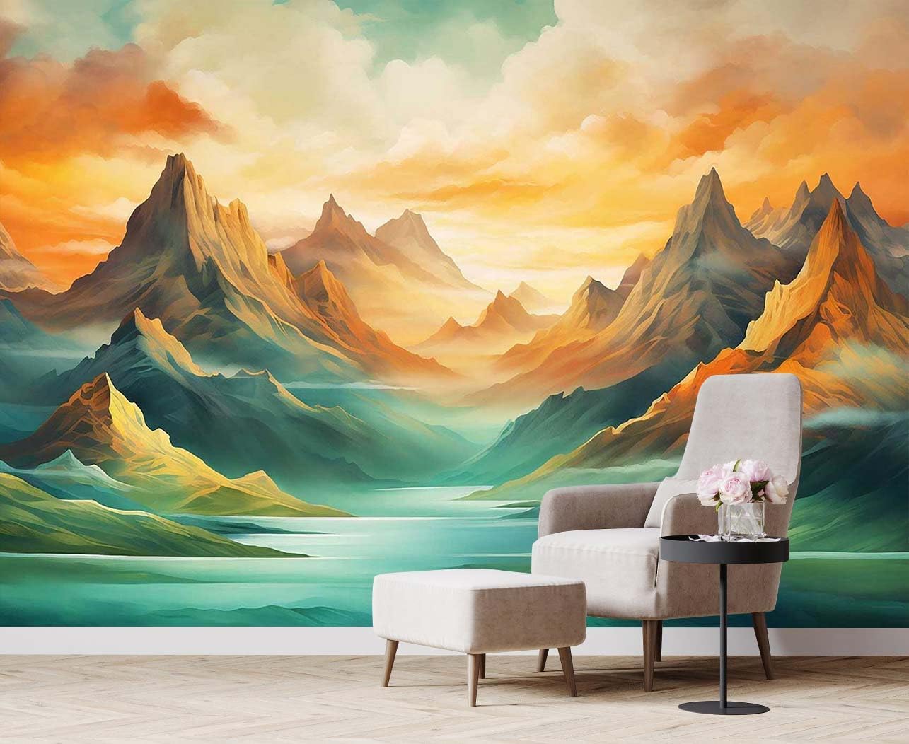 Tropical Plant Forest Wallpaper Mural Animals and Flowers Jungle Landscape Wall Mural for Bedroom Living Room Bathroom