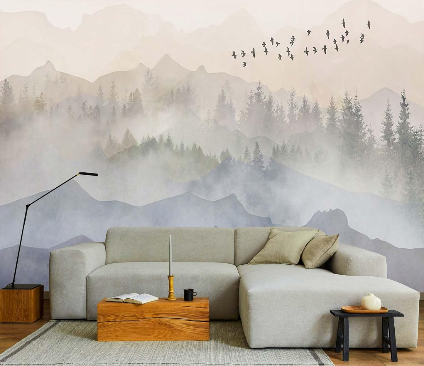 Tropical Plant Forest Wallpaper Mural Animals and Flowers Jungle Landscape Wall Mural for Bedroom Living Room Bathroom