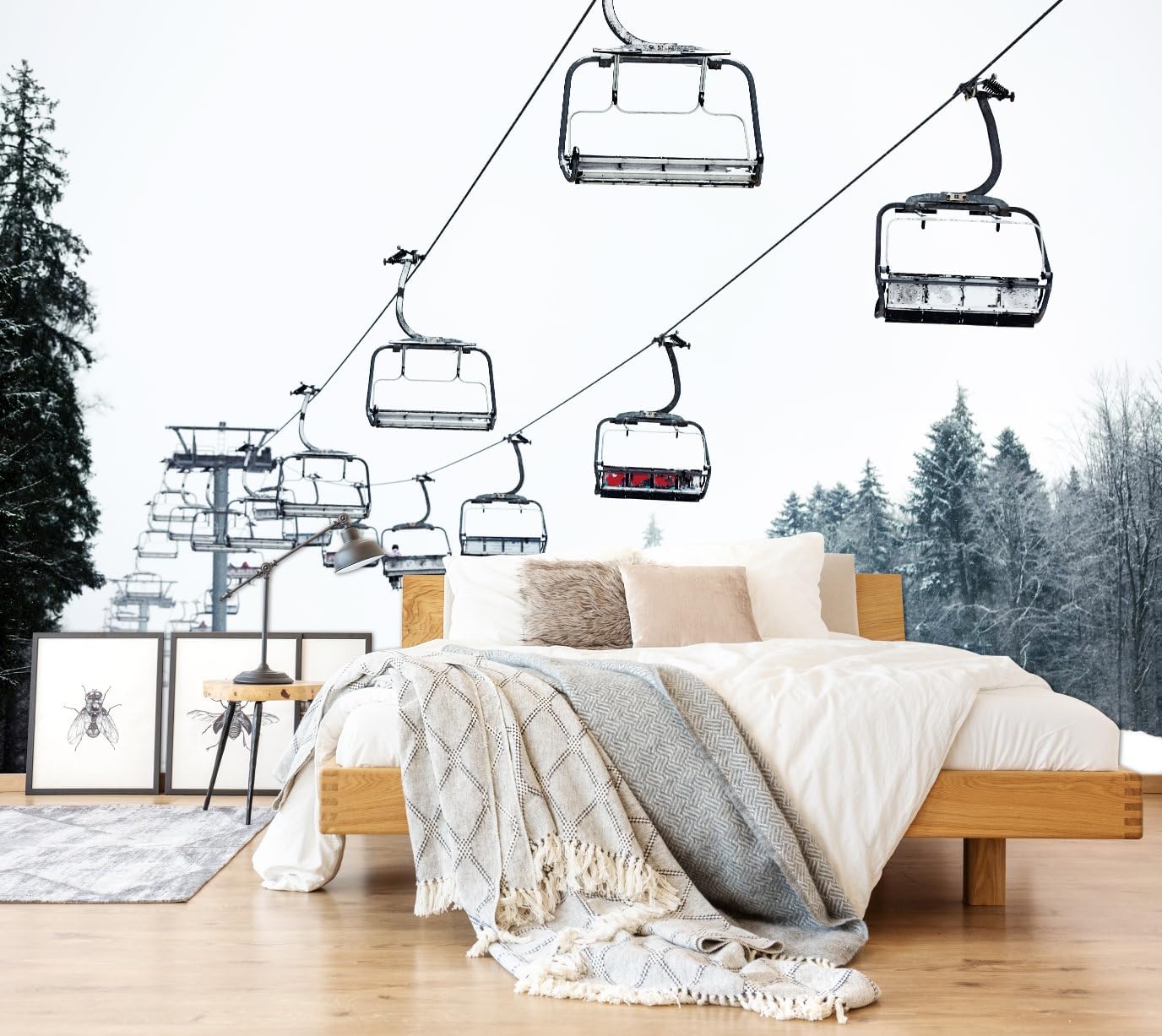 Floral Wallpaper Blue and White Peony Rose Mural Wallpaper for Bedroom Living Room Bathroom Office(Not Peel 'n Stick)