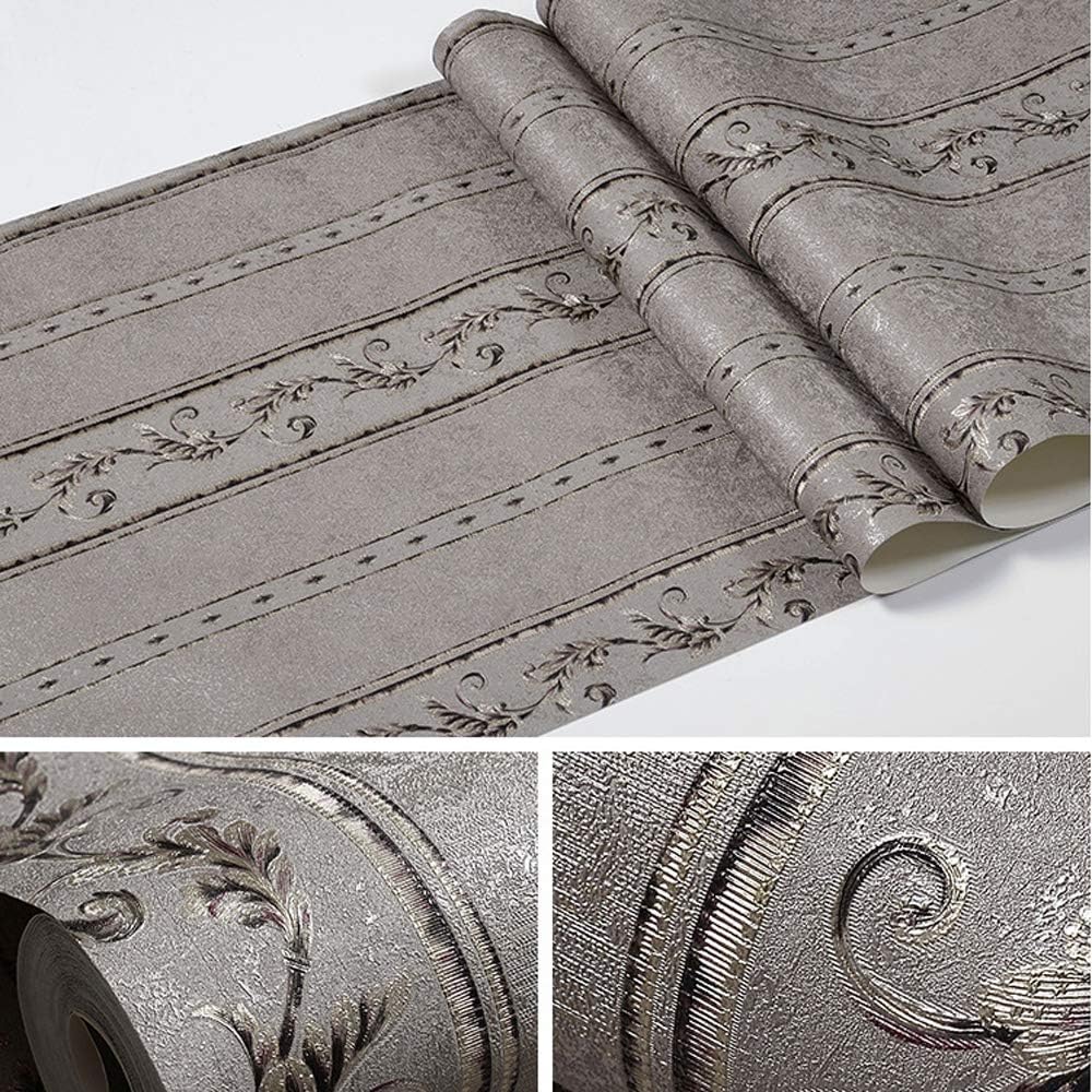 Q QIHANG European Style Damask PVC Wallpaper AB Version European Flower 3D Embossed Craft Bedroom Living Room TV Background Wall Shop Decoration 20.87" Wx393.7 L Non-Pasted (Light Yellow A)