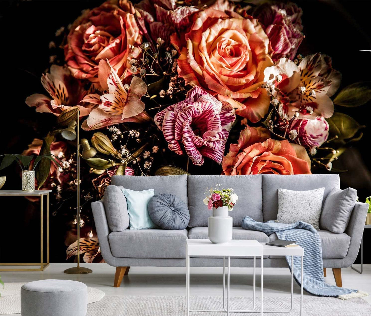 Tropical Plant Forest Wallpaper Mural Animals and Flowers Jungle Landscape Wall Mural for Bedroom Living Room Bathroom