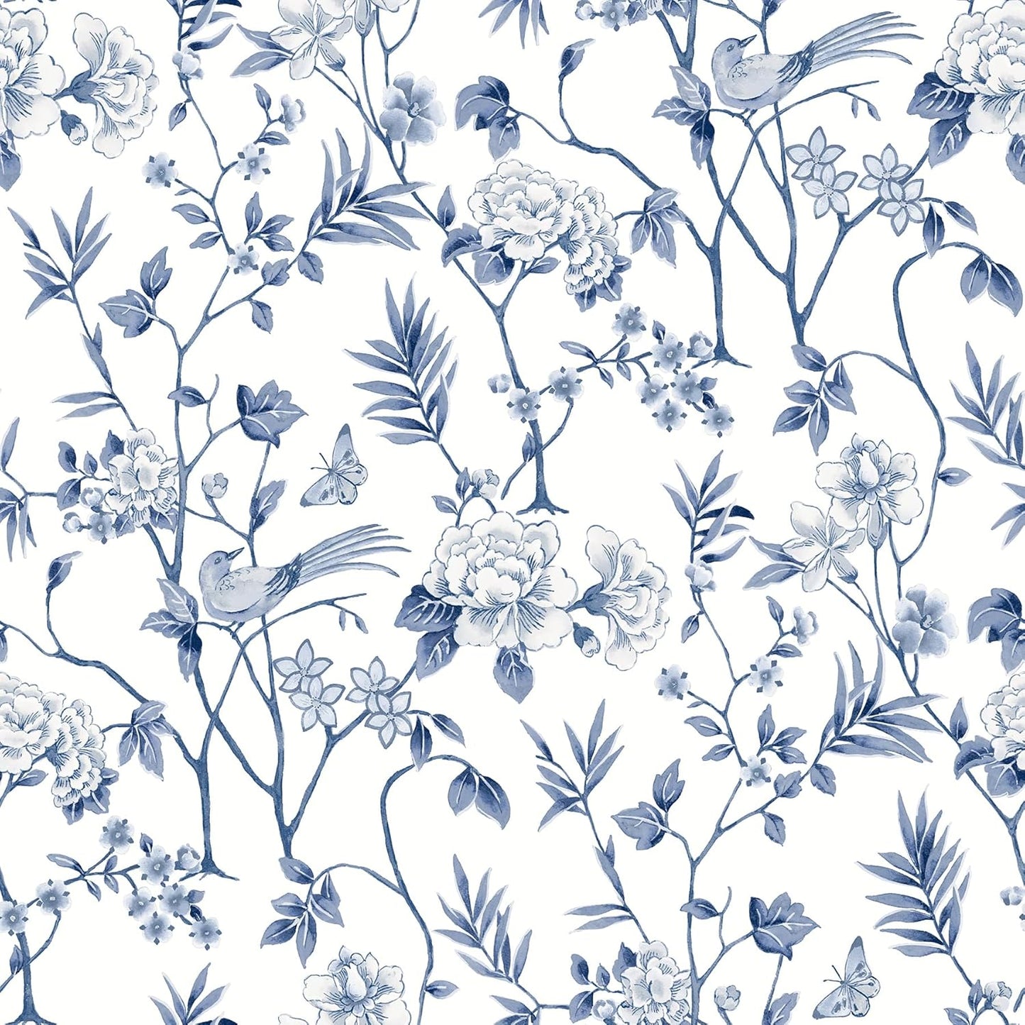NuWallpaper Chinoiserie Garden Robins Egg Peel and Stick Wallpaper, NUS6364