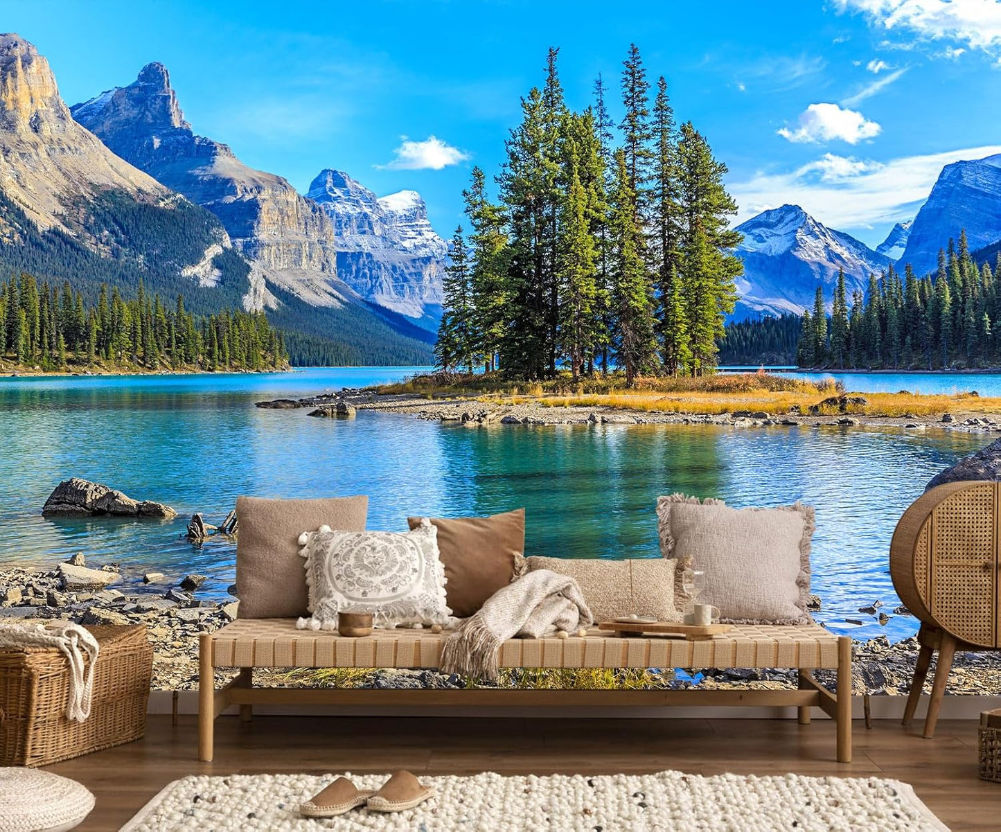 Forest Fabric Mural Wallpaper for Living Room Bedroom Dining Room(Not Self-Adhesive)