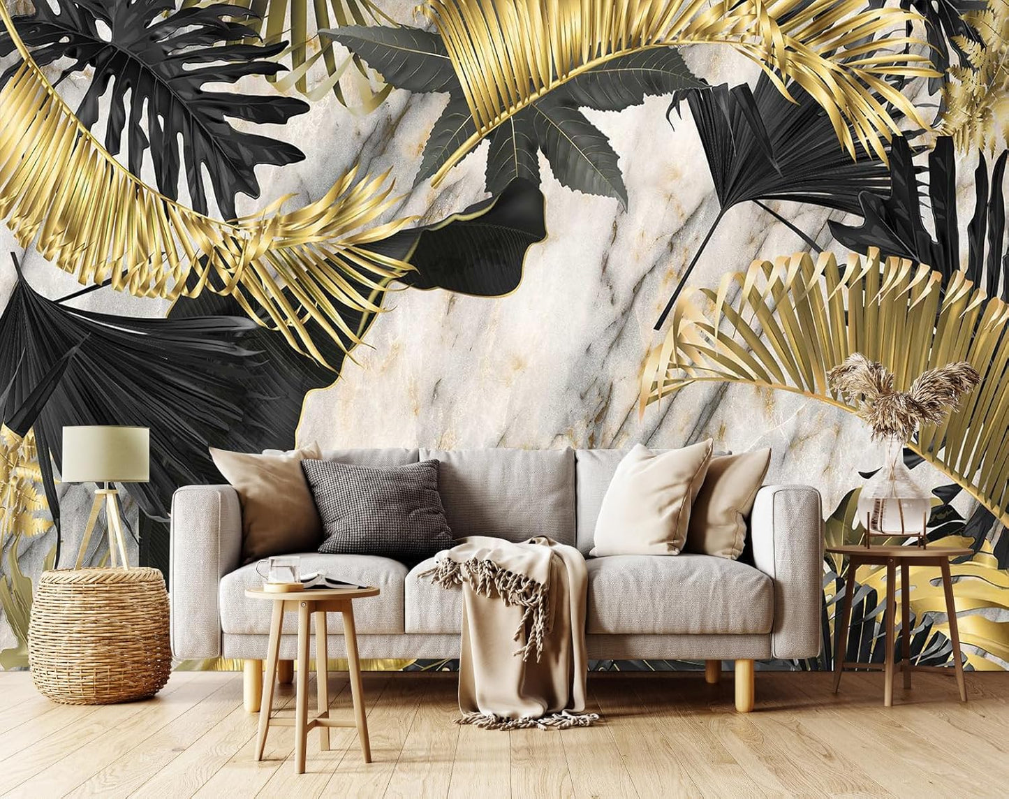 Hazy Forest Wall Mural, Abstract Nature Landscape Wallpaper, Background Wall Decoration Patterns（Non-self-Adhesive）