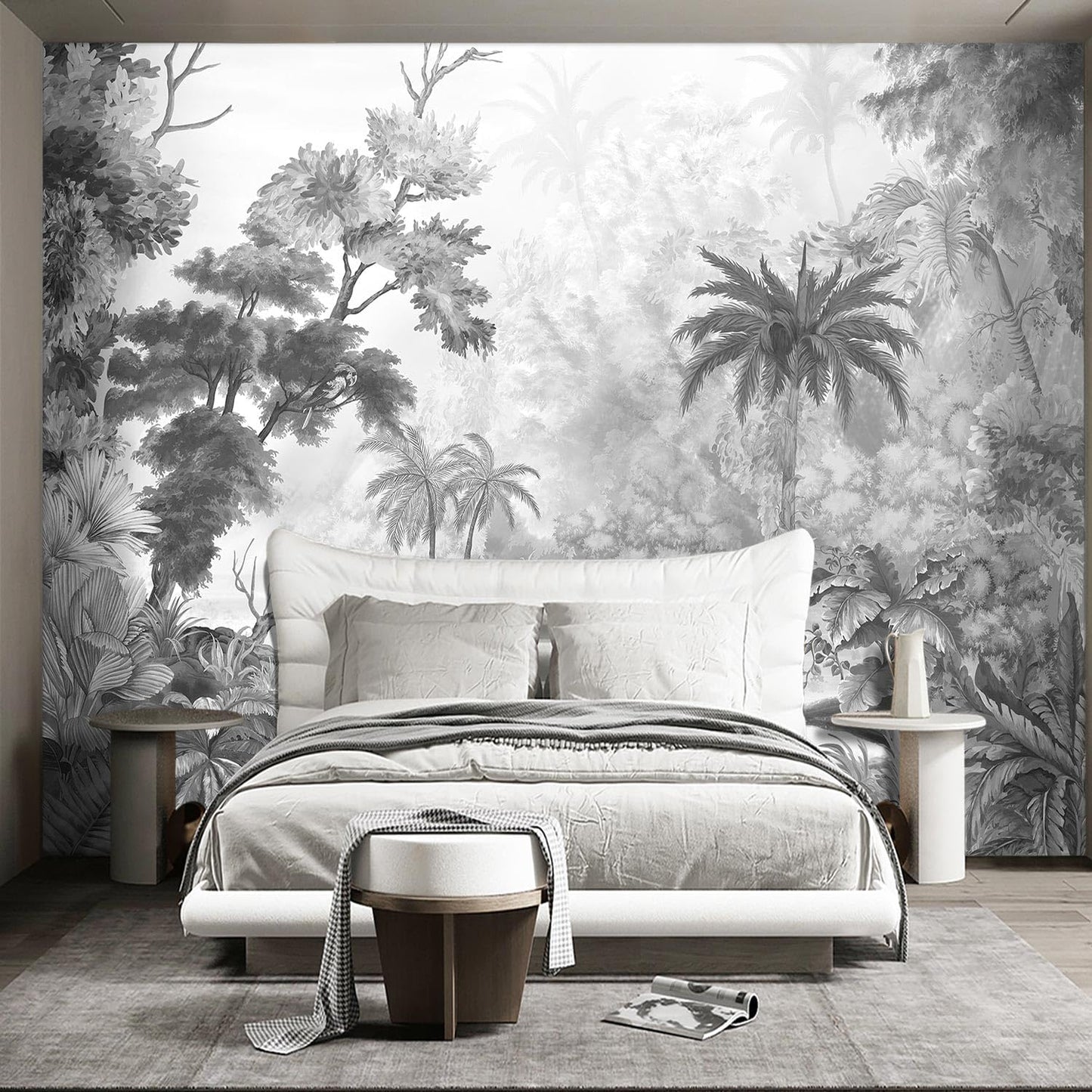 Golden Botanical Leaf wallpeper Living Room Bedroom Wall Mural - 137"x96"（Not Peel and Stick）