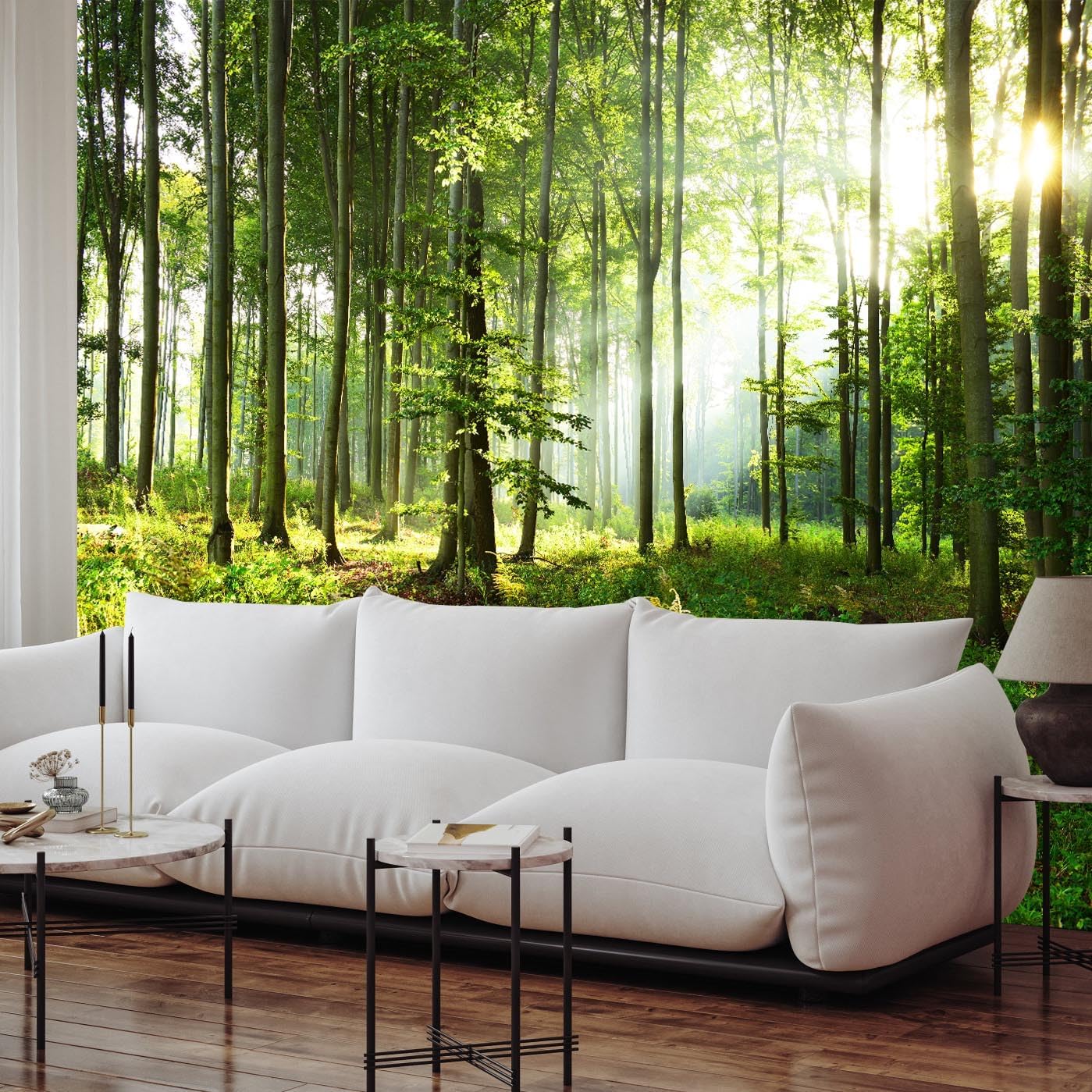 Floral Wallpaper Blue and White Peony Rose Mural Wallpaper for Bedroom Living Room Bathroom Office(Not Peel 'n Stick)