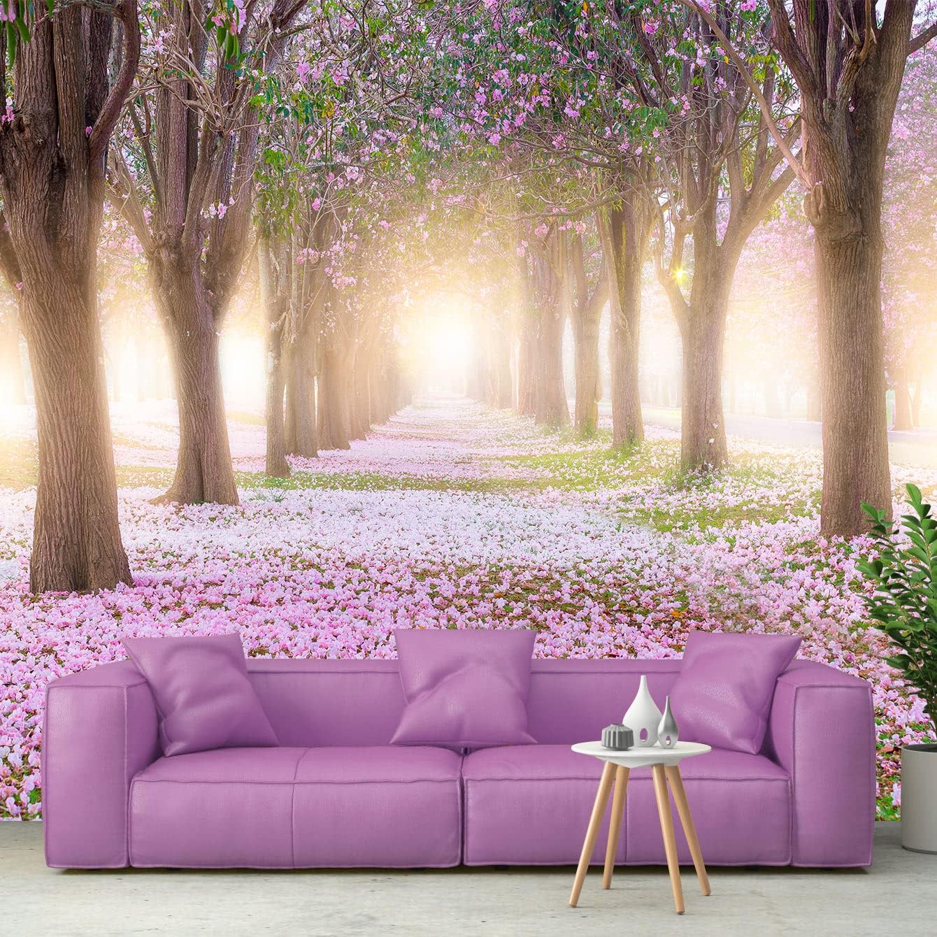 Bormia Road Forest Wall Mural Tree Wallpaper Pictures Large Bedroom Mural 151"x105"