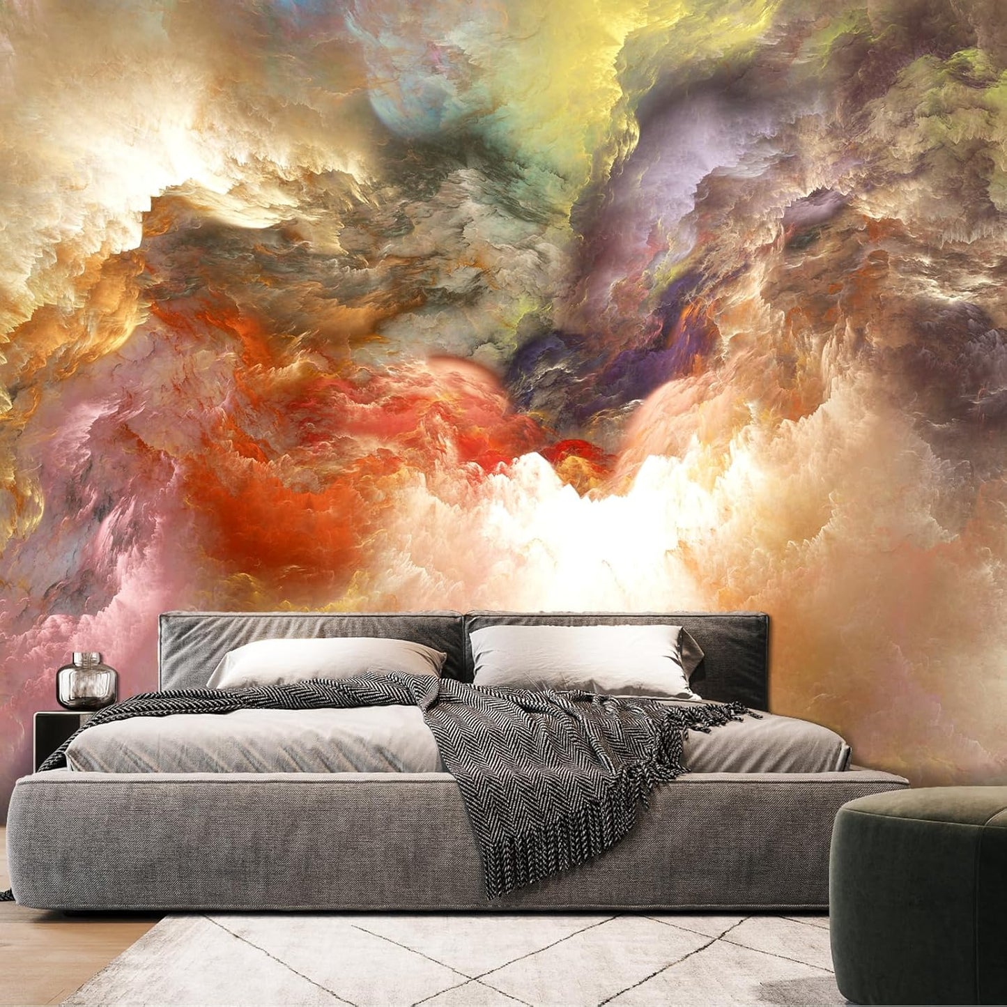 Floral Wallpaper Blue and White Peony Rose Mural Wallpaper for Bedroom Living Room Bathroom Office(Not Peel 'n Stick)