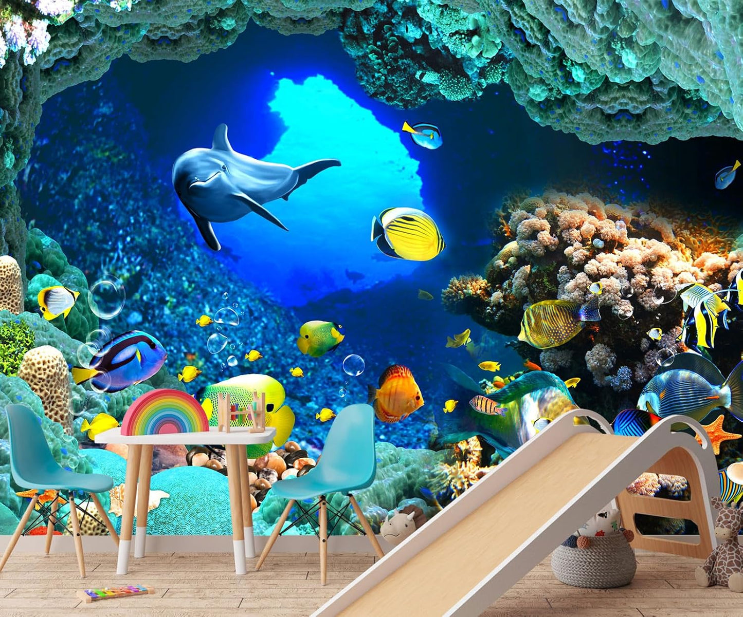 Forest Fabric Mural Wallpaper for Living Room Bedroom Dining Room(Not Self-Adhesive)