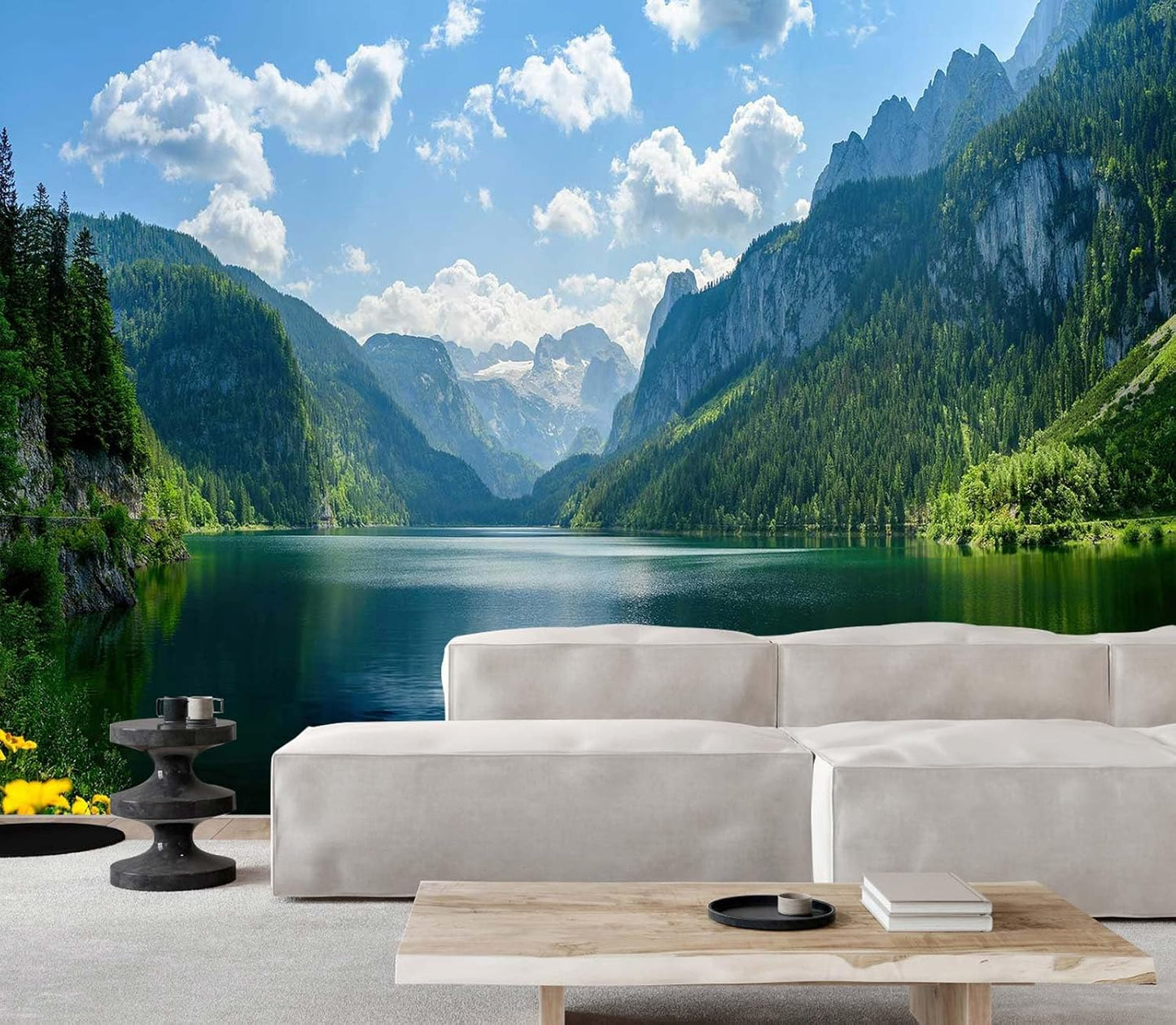 Tropical Plant Forest Wallpaper Mural Animals and Flowers Jungle Landscape Wall Mural for Bedroom Living Room Bathroom