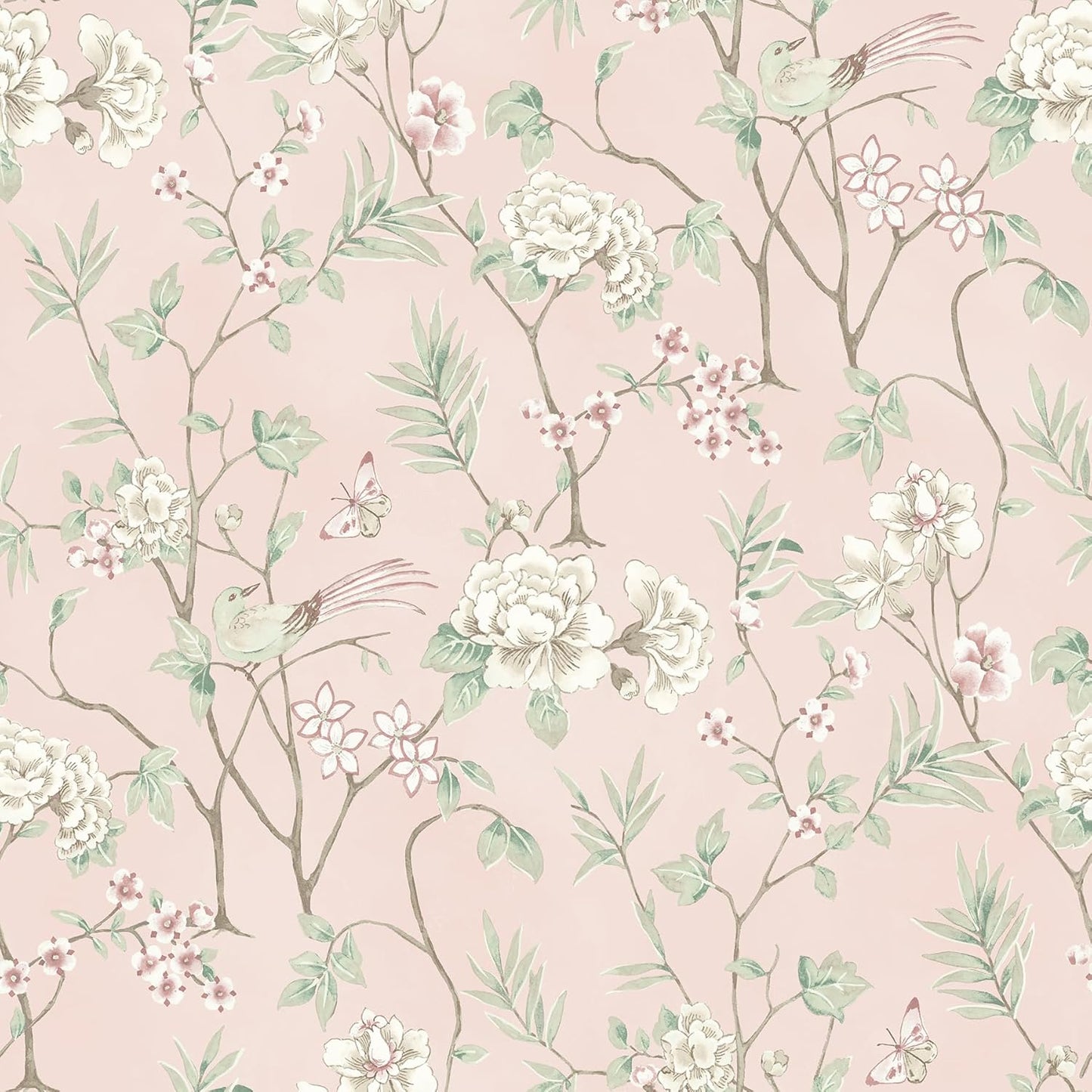 NuWallpaper Chinoiserie Garden Robins Egg Peel and Stick Wallpaper, NUS6364