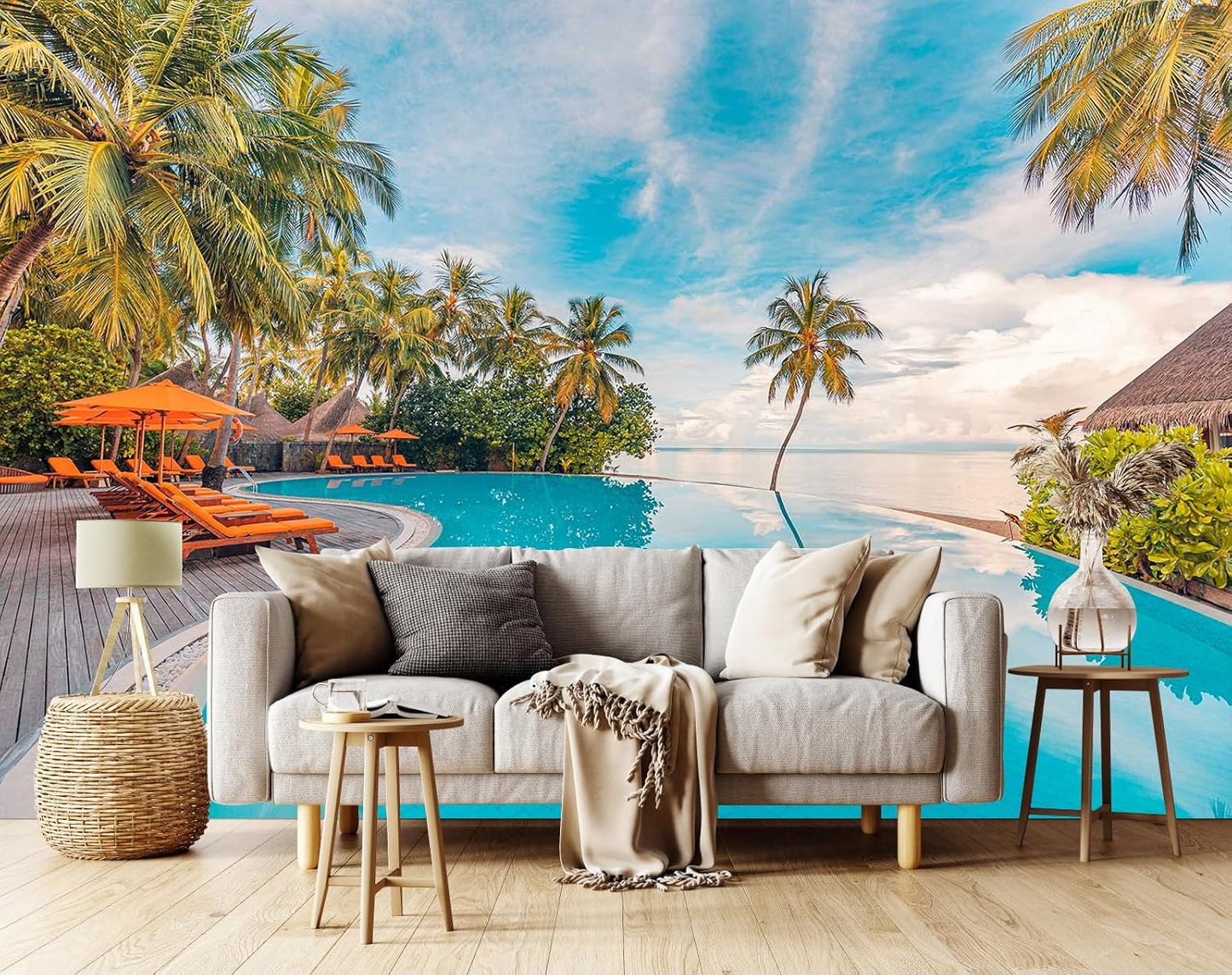 Hazy Forest Wall Mural, Abstract Nature Landscape Wallpaper, Background Wall Decoration Patterns（Non-self-Adhesive）