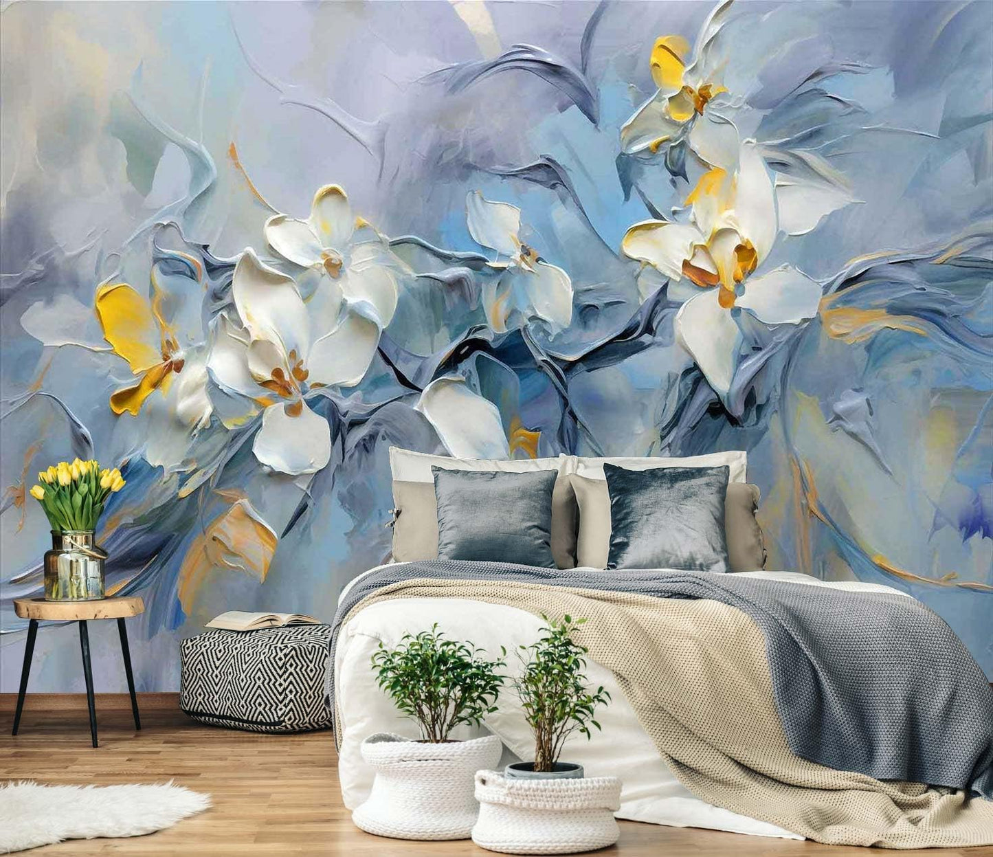 Tropical Plant Forest Wallpaper Mural Animals and Flowers Jungle Landscape Wall Mural for Bedroom Living Room Bathroom