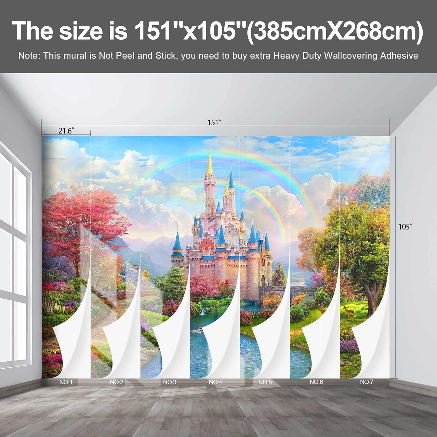 Castle Mural Large Wallpaper for Living Room Bedroom (Papel tapiz para pared de habitatacion) 151" x 105" (It's not Peel and Stick)