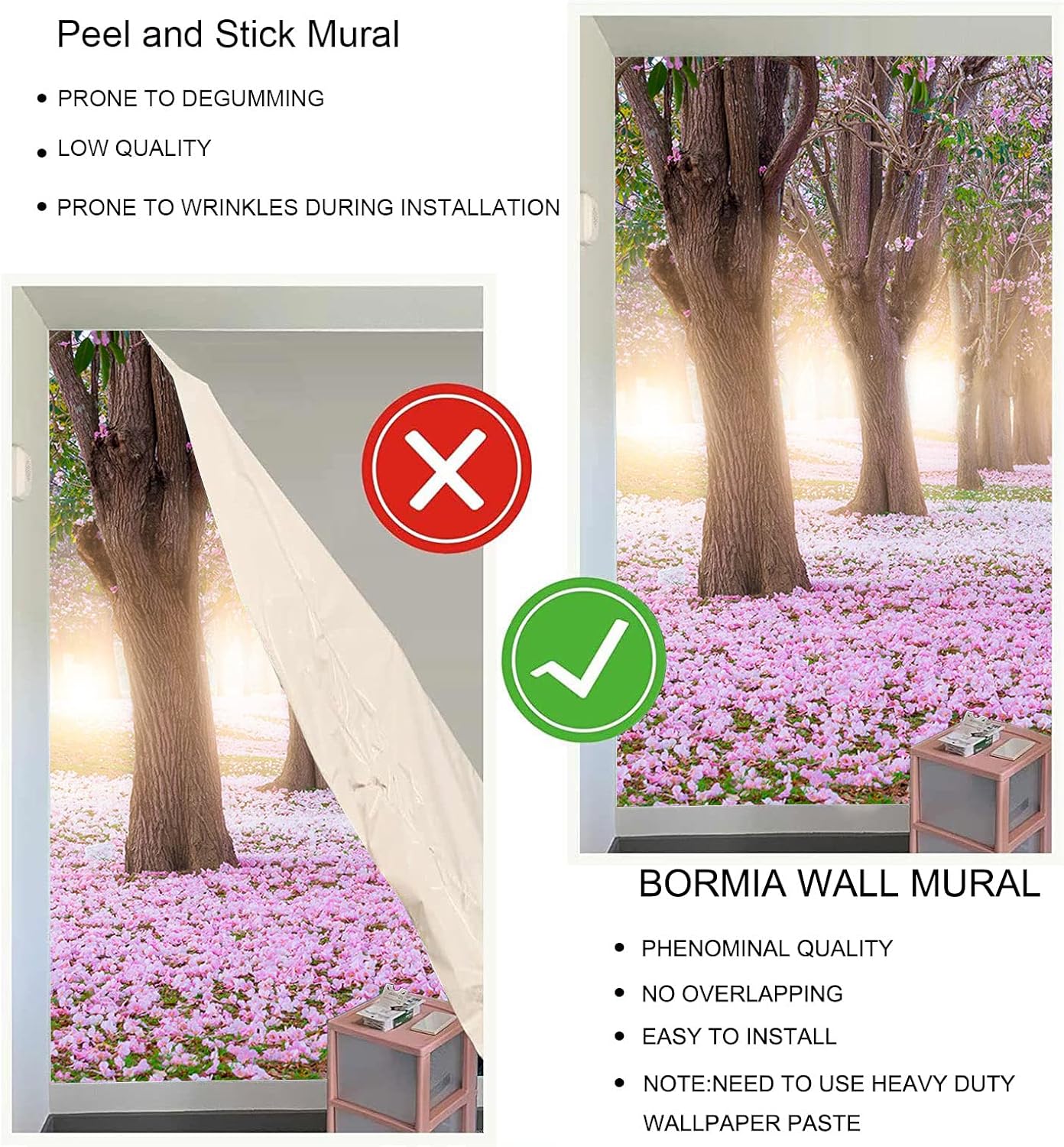 Bormia Road Forest Wall Mural Tree Wallpaper Pictures Large Bedroom Mural 151"x105"