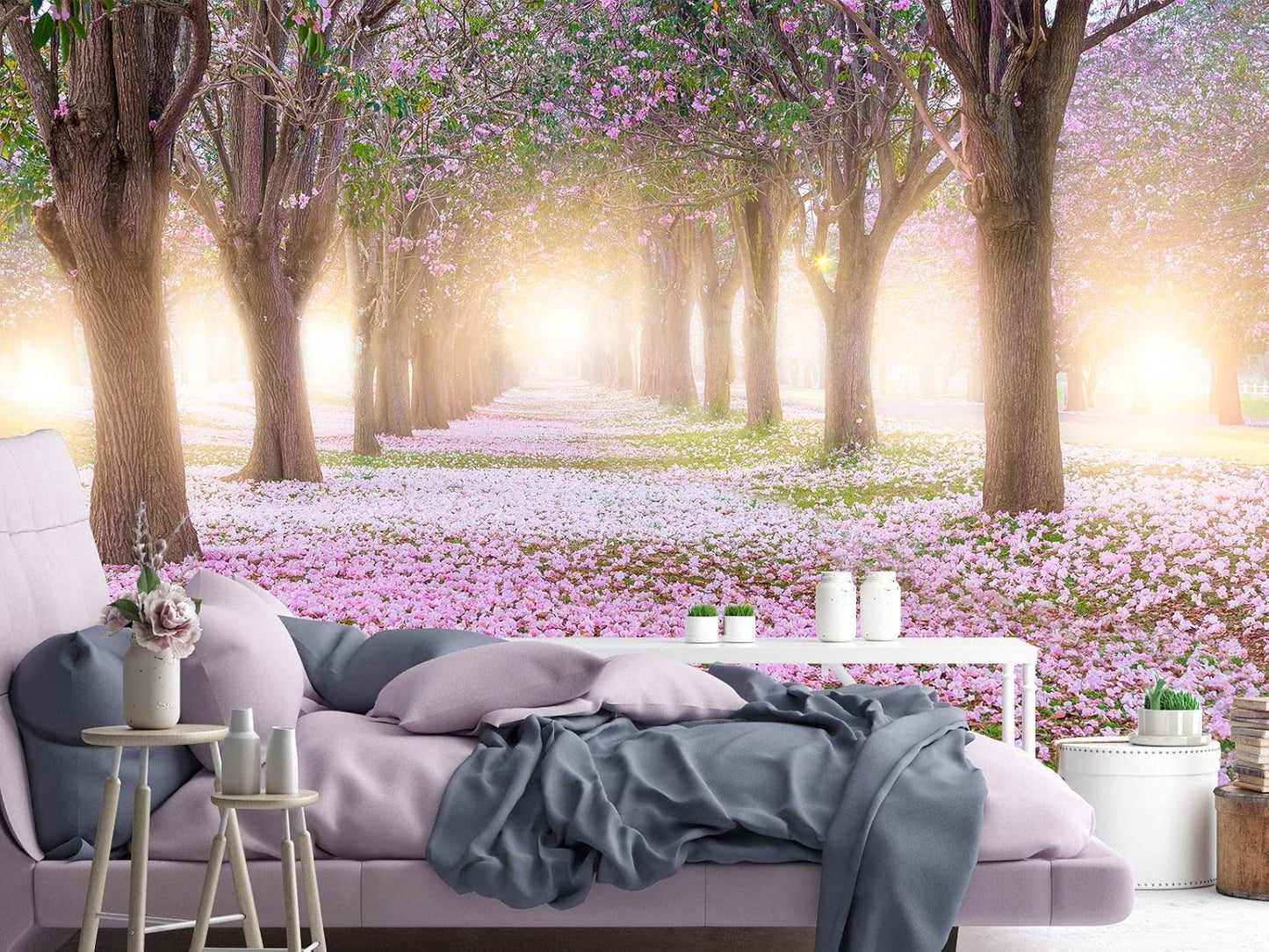 Bormia Road Forest Wall Mural Tree Wallpaper Pictures Large Bedroom Mural 151"x105"