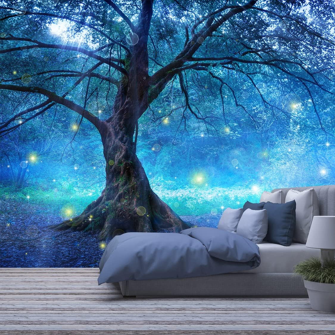 Bormia Road Forest Wall Mural Tree Wallpaper Pictures Large Bedroom Mural 151"x105"