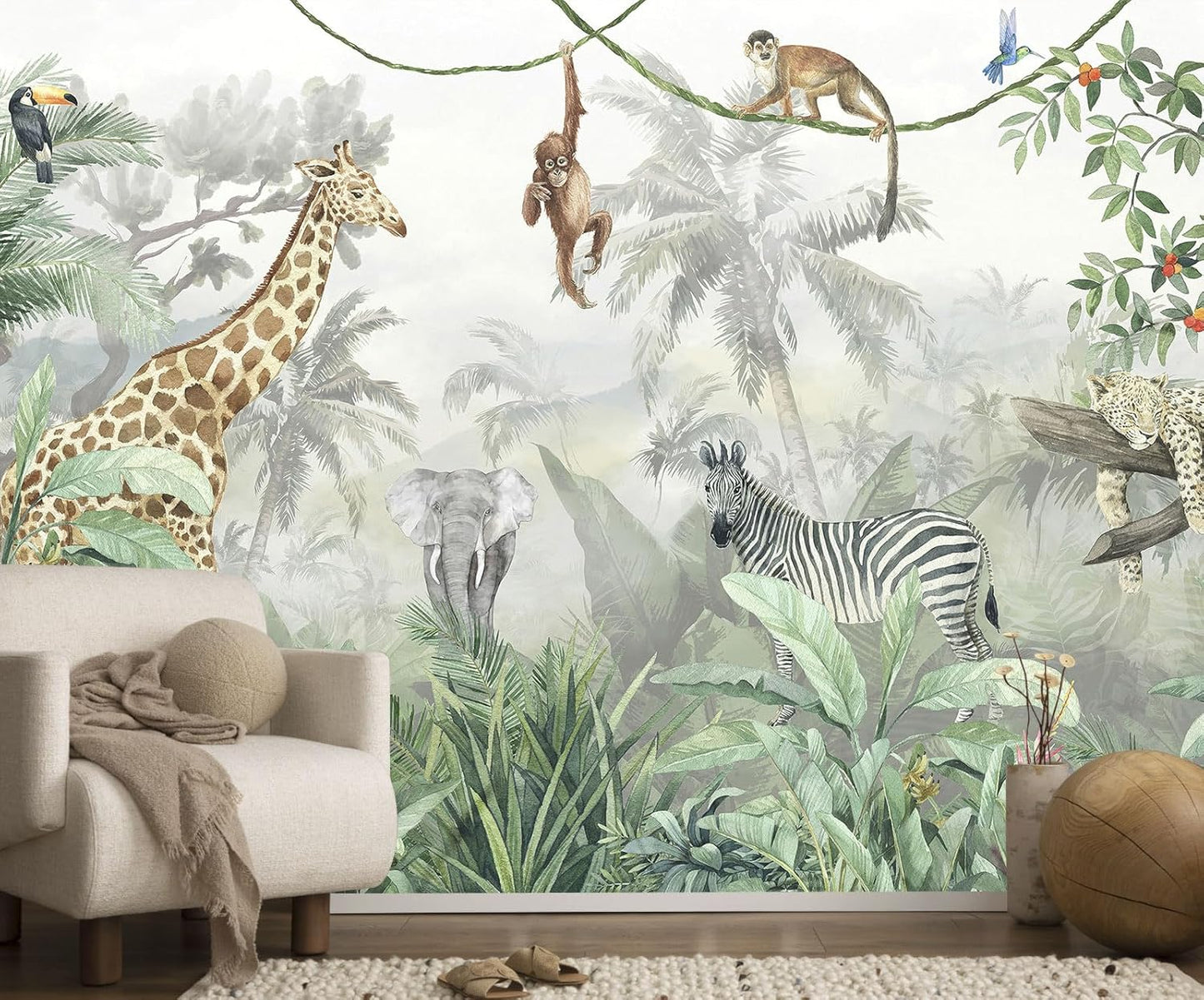 Forest Fabric Mural Wallpaper for Living Room Bedroom Dining Room(Not Self-Adhesive)