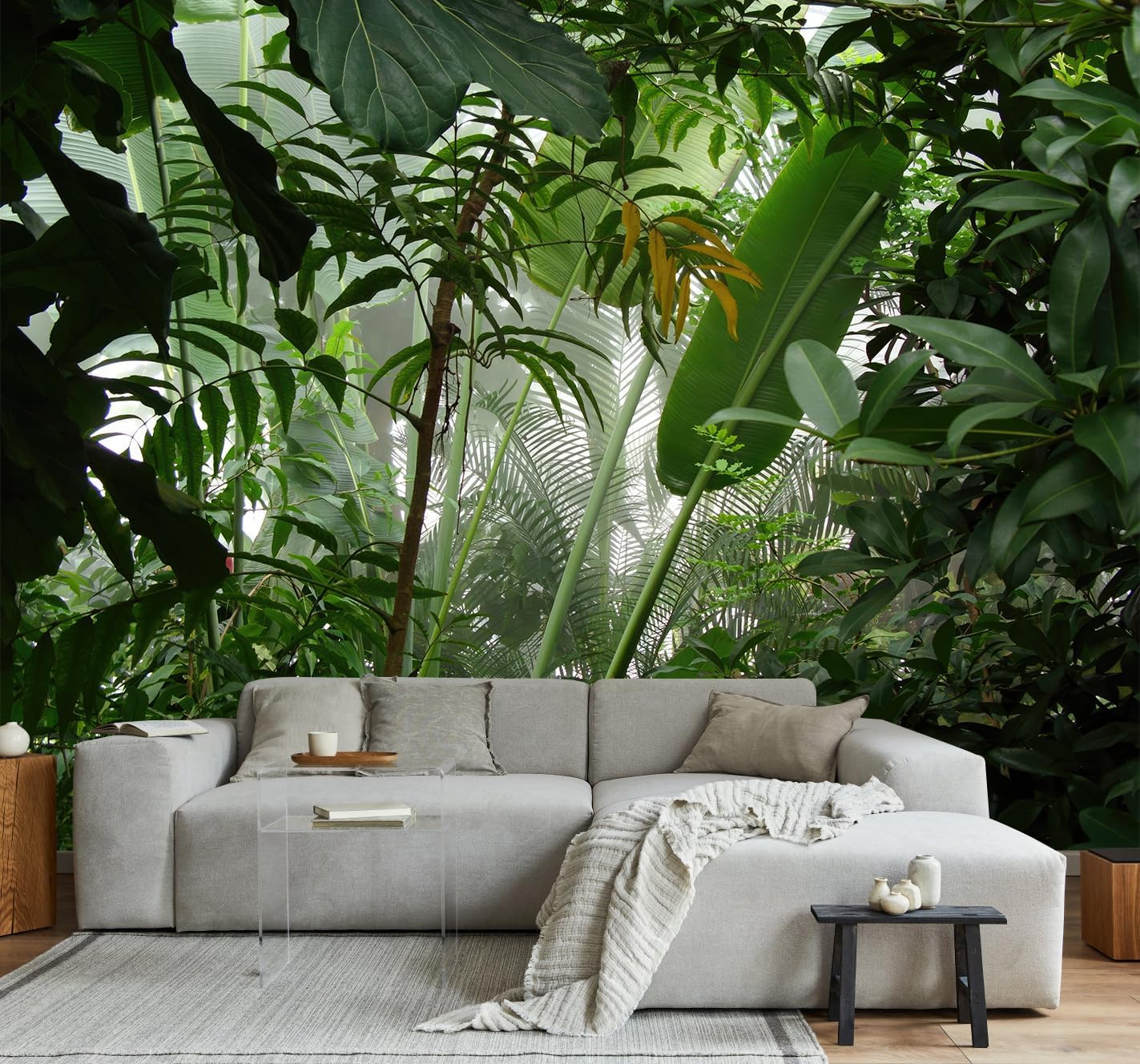 Vintage Beige Forest Woodland Mural Wallpaper for Bedroom Living Room (Not Peel n' Stick)