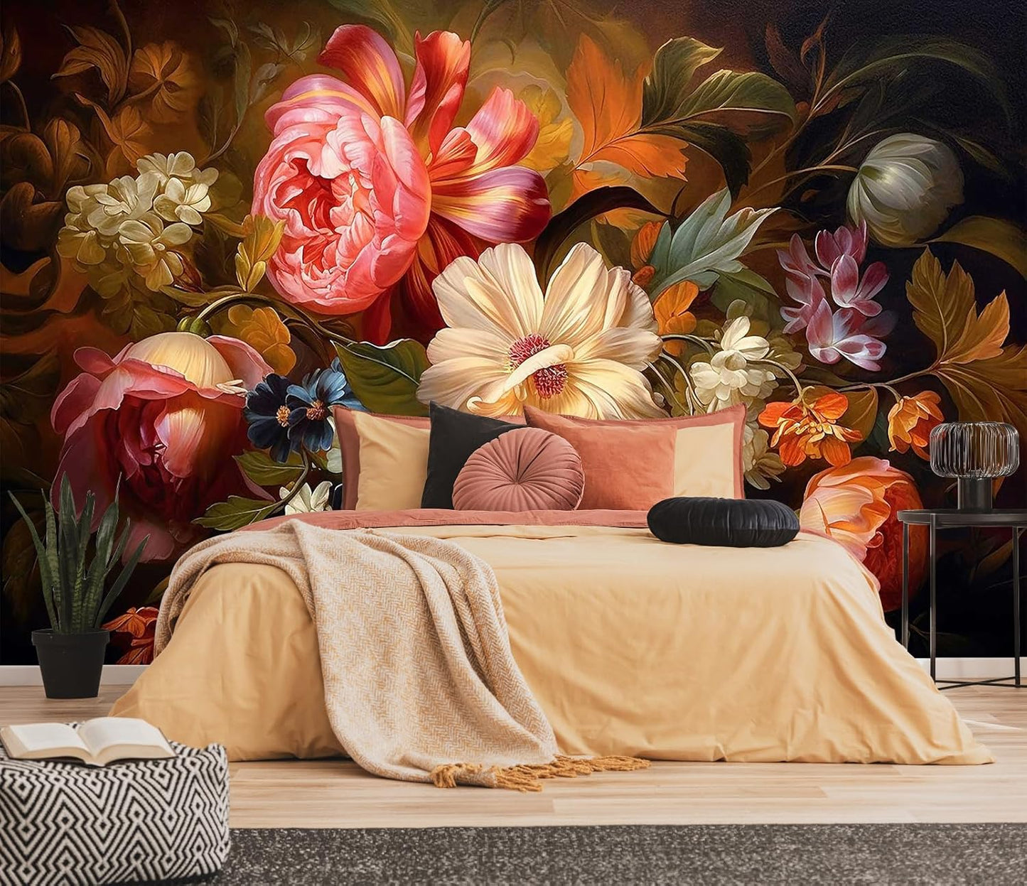 Hazy Forest Wall Mural, Abstract Nature Landscape Wallpaper, Background Wall Decoration Patterns（Non-self-Adhesive）