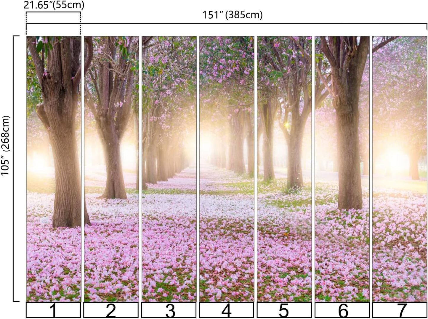 Bormia Road Forest Wall Mural Tree Wallpaper Pictures Large Bedroom Mural 151"x105"