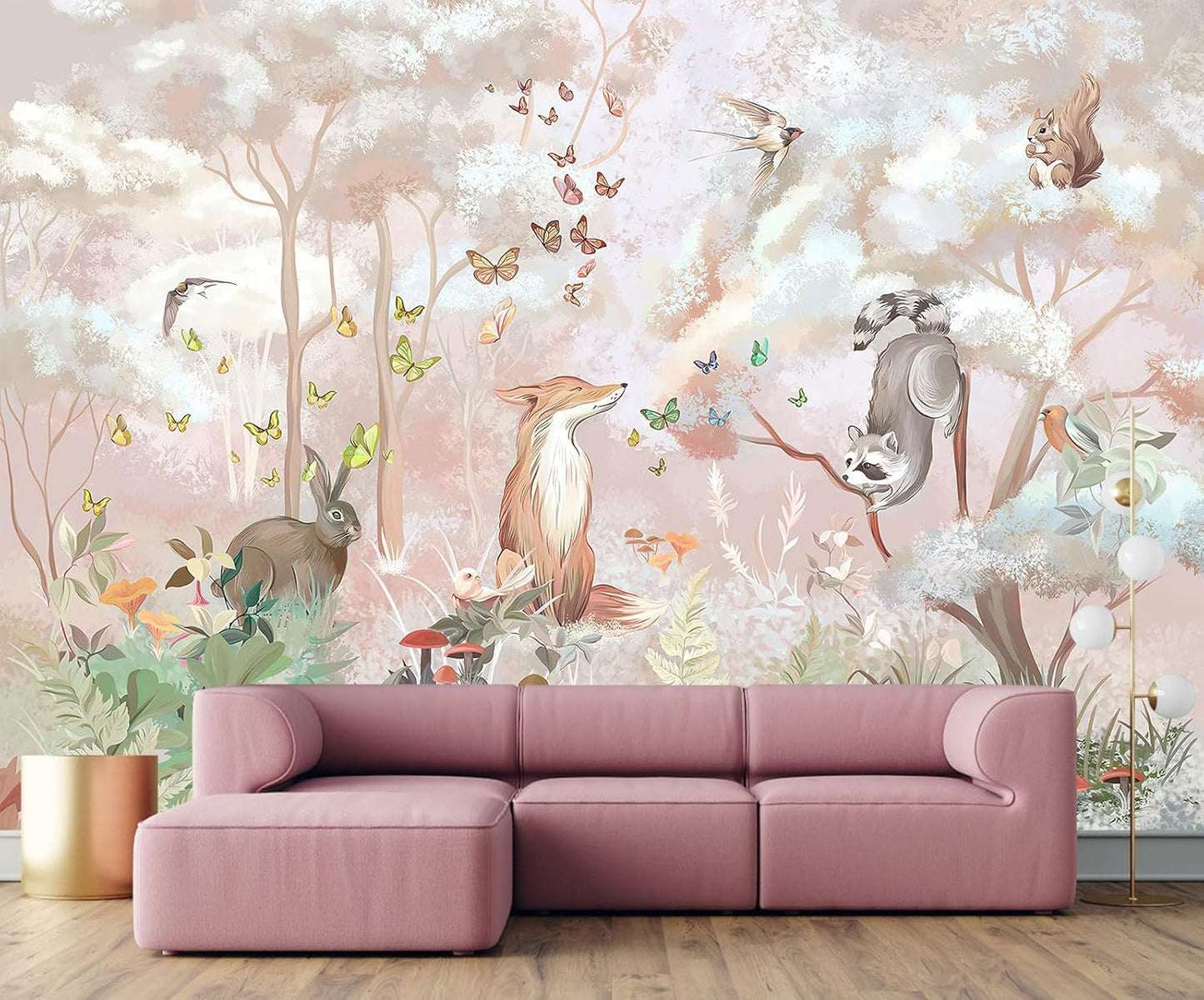 Forest Fabric Mural Wallpaper for Living Room Bedroom Dining Room(Not Self-Adhesive)