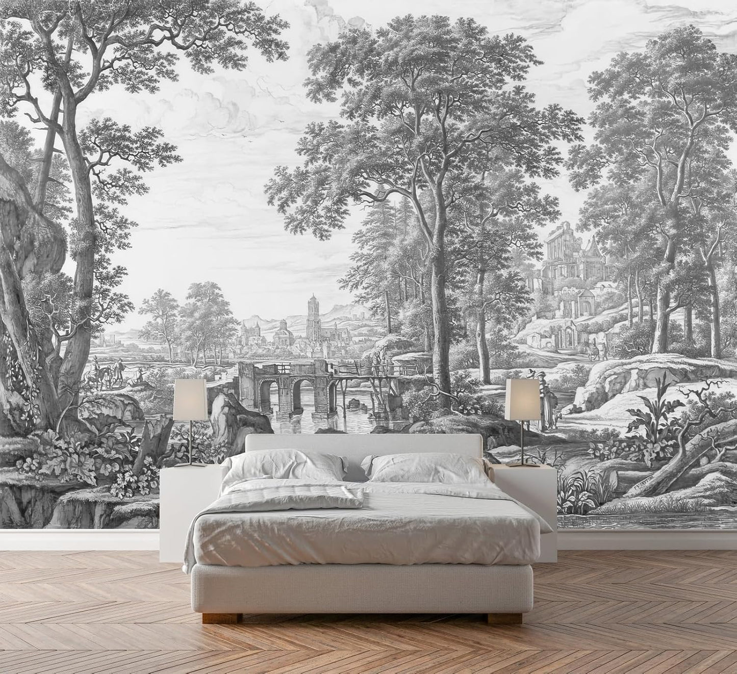 Forest Fabric Mural Wallpaper for Living Room Bedroom Dining Room(Not Self-Adhesive)