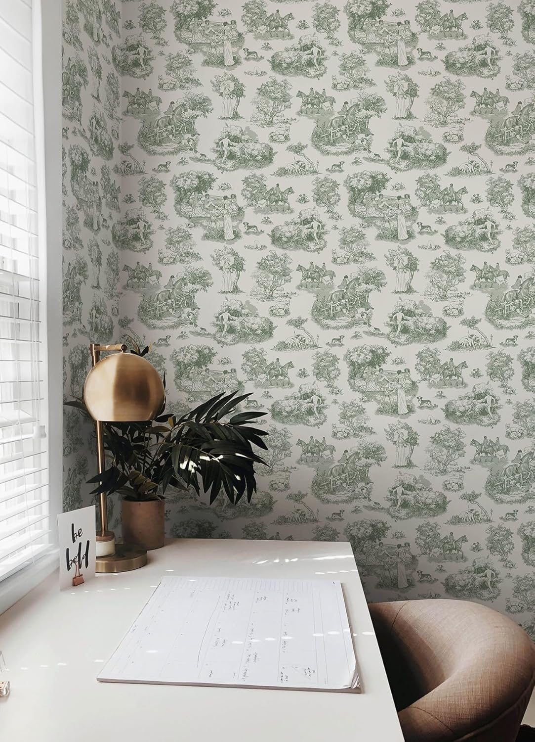 NuWallpaper x Rachel Antonoff Green The Chase Peel and Stick Wallpaper, RAS6261