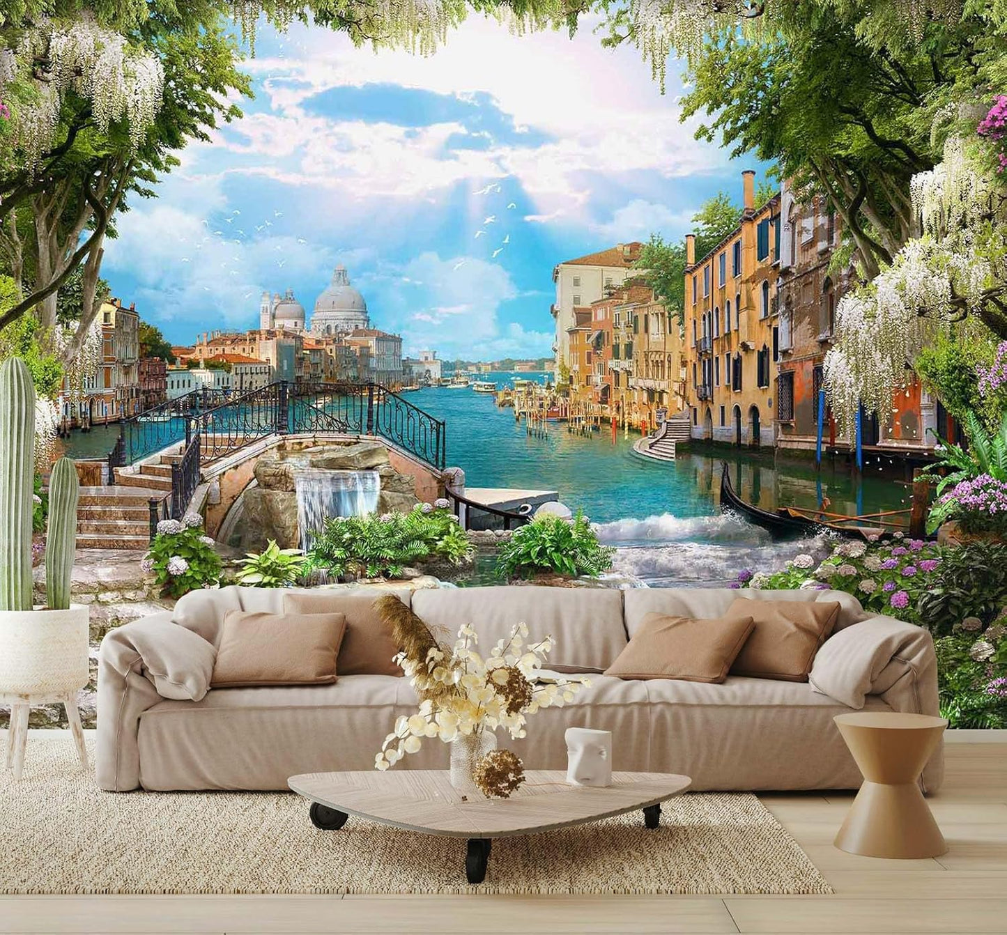 Tropical Plant Forest Wallpaper Mural Animals and Flowers Jungle Landscape Wall Mural for Bedroom Living Room Bathroom