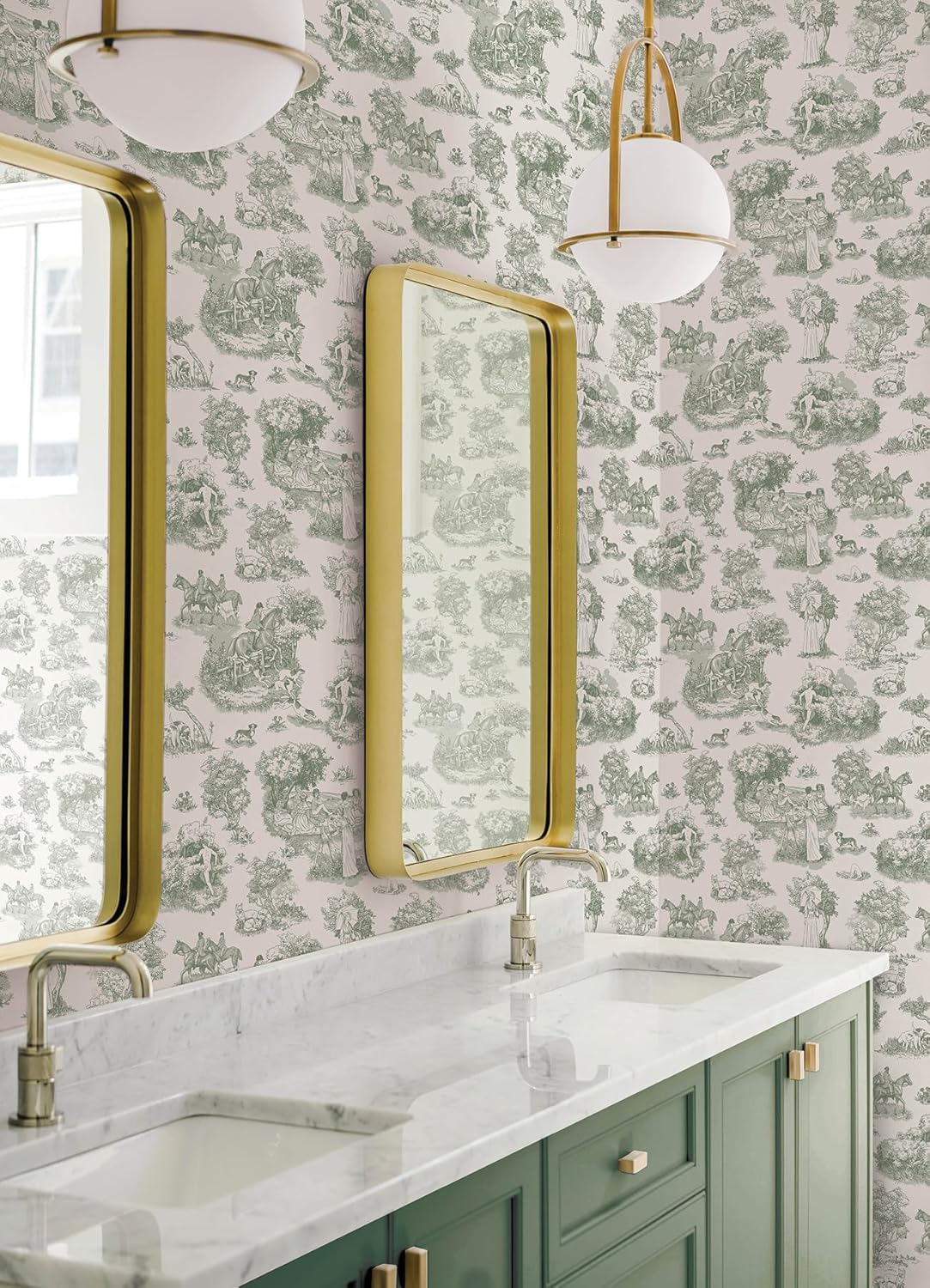 NuWallpaper x Rachel Antonoff Green The Chase Peel and Stick Wallpaper, RAS6261