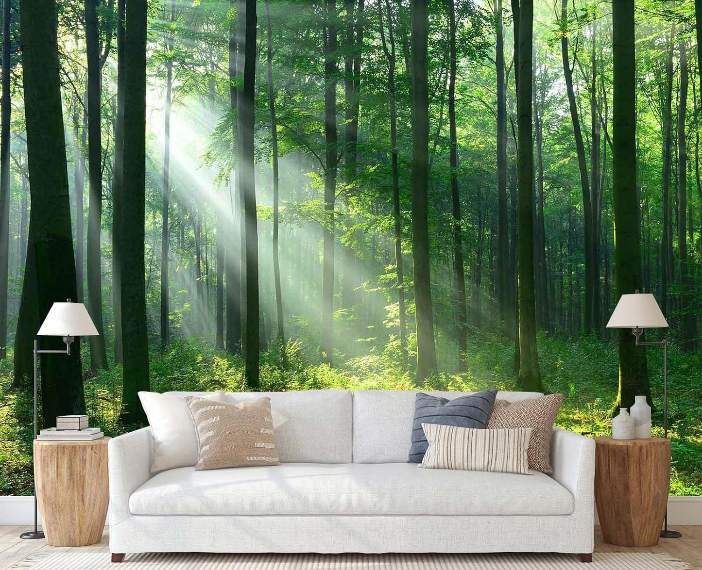 Tropical Plant Forest Wallpaper Mural Animals and Flowers Jungle Landscape Wall Mural for Bedroom Living Room Bathroom