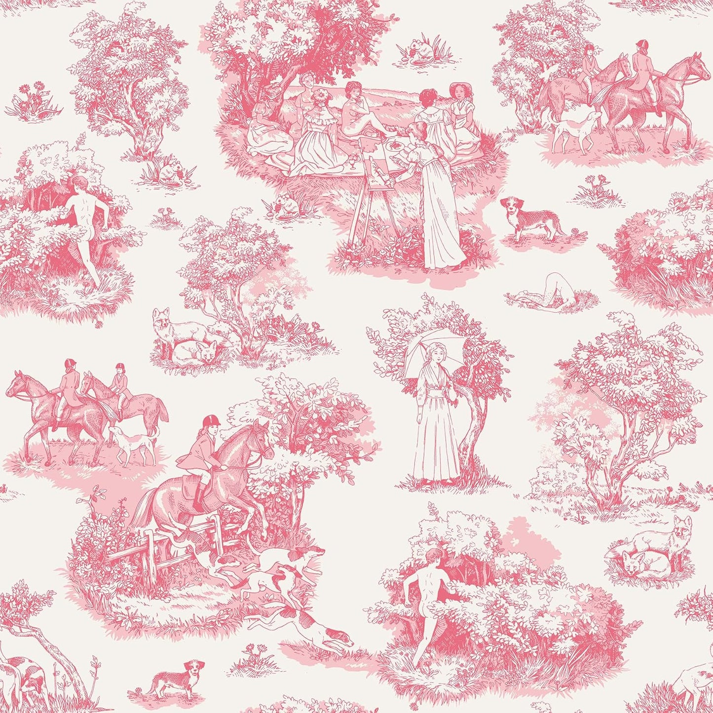 NuWallpaper x Rachel Antonoff Green The Chase Peel and Stick Wallpaper, RAS6261