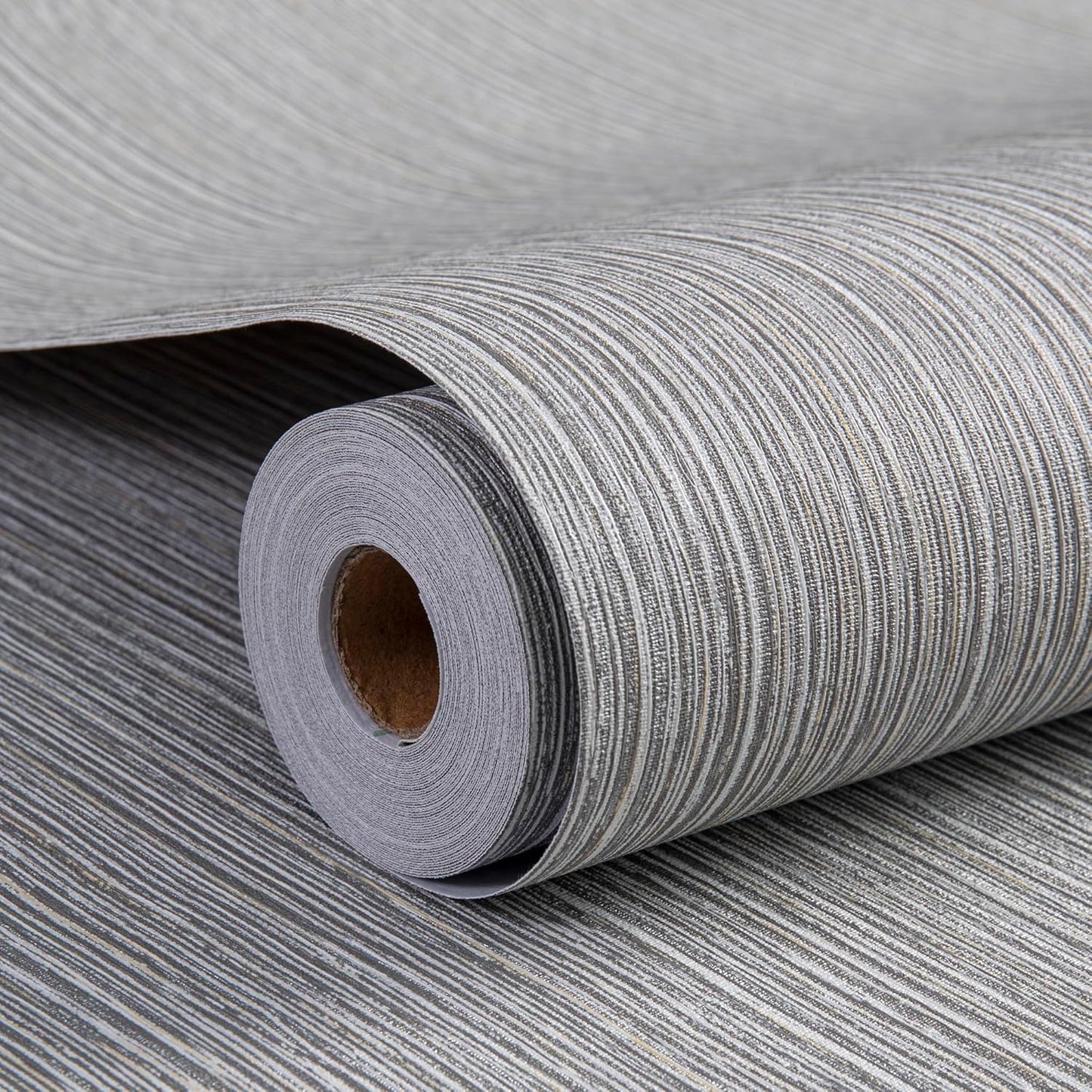 Haimin Grasscloth Wallpaper Textured 24in X 393in Fabric Contact Paper Wall Paper Textured Linen Peel and Stick Self-Adhesive Thick Vinyl Embossed Film Wallpaper (Beige Grey)