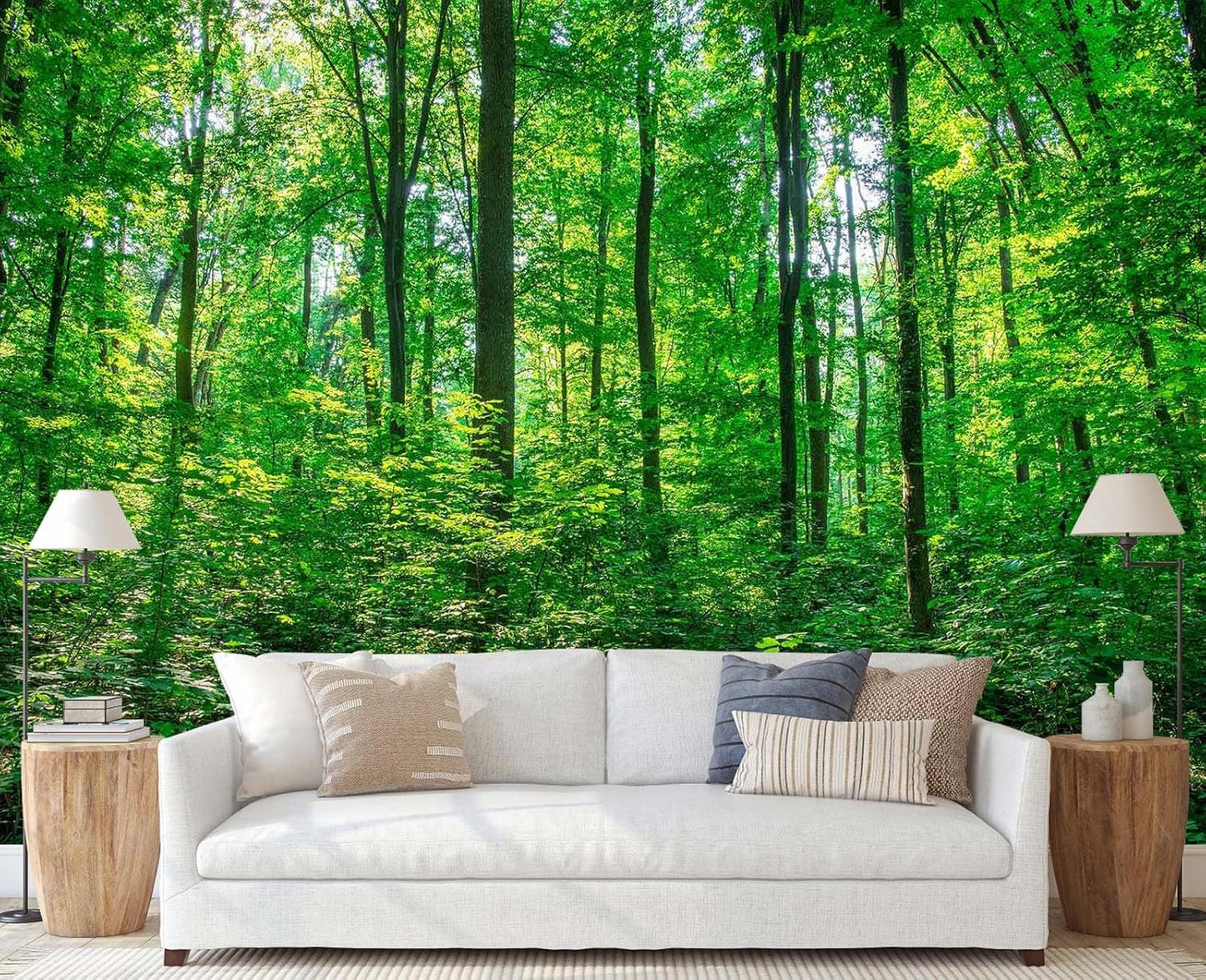 Tropical Plant Forest Wallpaper Mural Animals and Flowers Jungle Landscape Wall Mural for Bedroom Living Room Bathroom