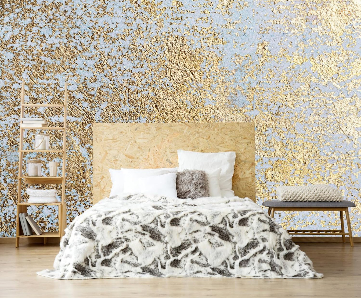 Floral Wallpaper Blue and White Peony Rose Mural Wallpaper for Bedroom Living Room Bathroom Office(Not Peel 'n Stick)