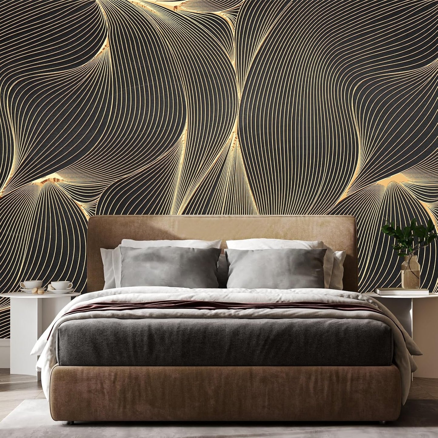 Floral Wallpaper Blue and White Peony Rose Mural Wallpaper for Bedroom Living Room Bathroom Office(Not Peel 'n Stick)